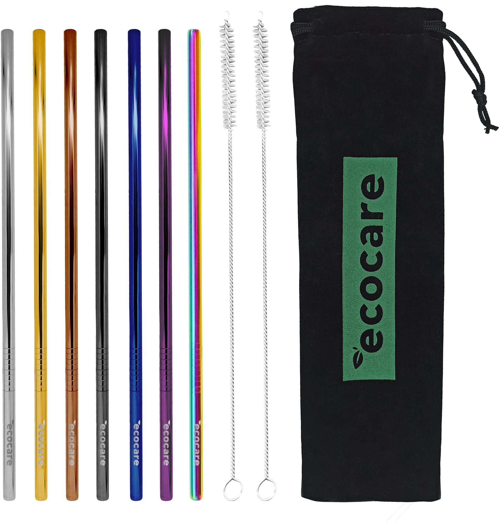 ECOCARE Kovové slamky Sada Mix 7 ks