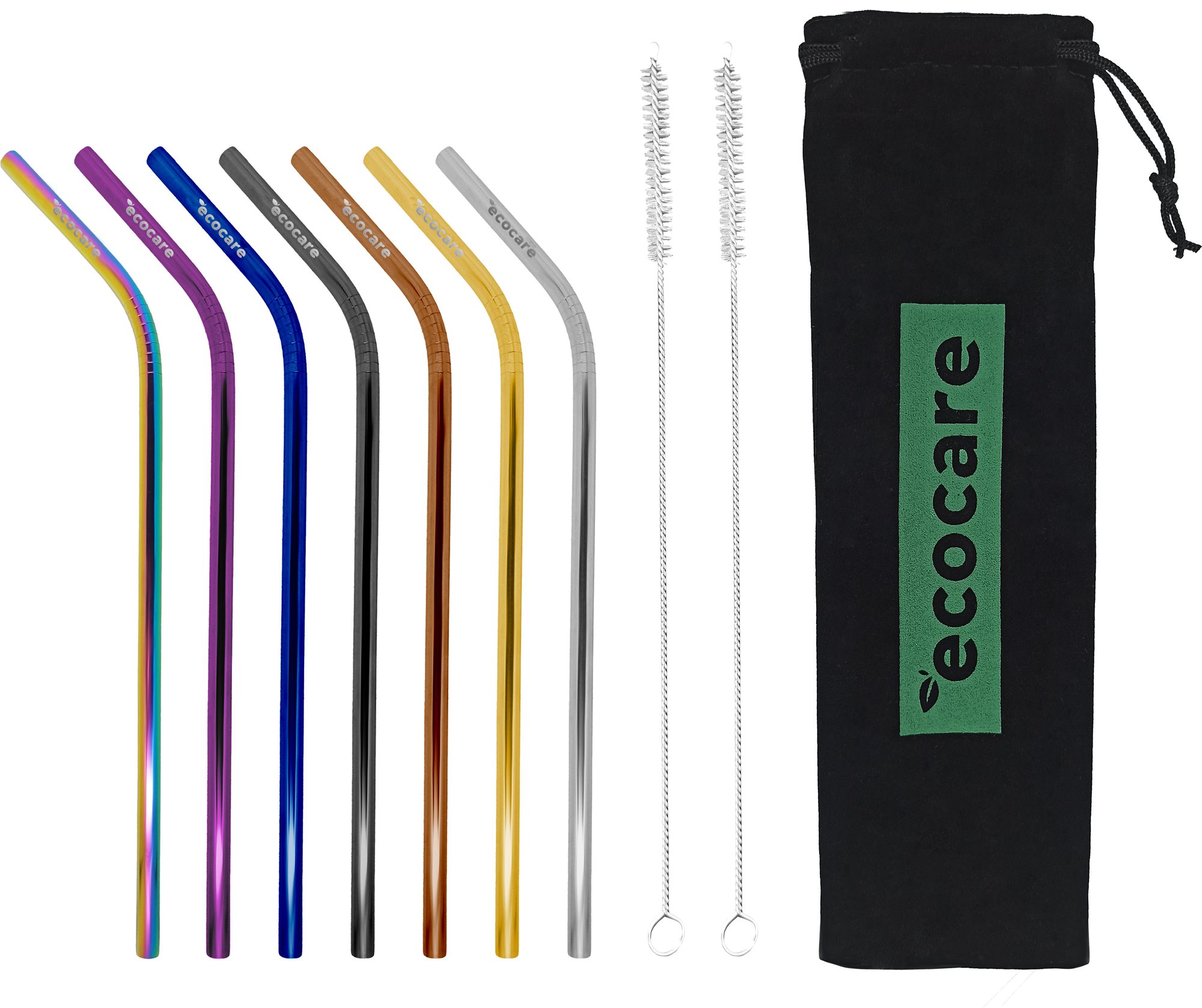 EcoCare Kovové slamky Set Mix Bent 7 ks