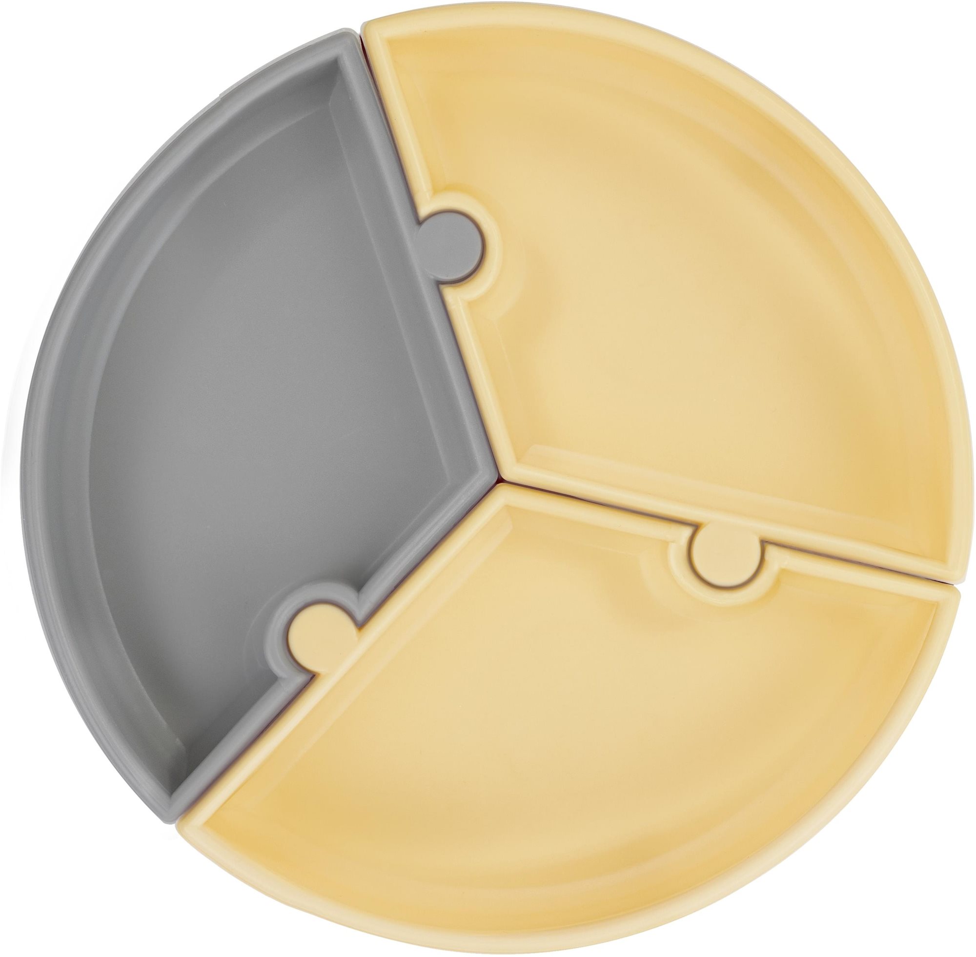 MINIKOIOI Puzzle silikónový s prísavkou – Grey/Yellow