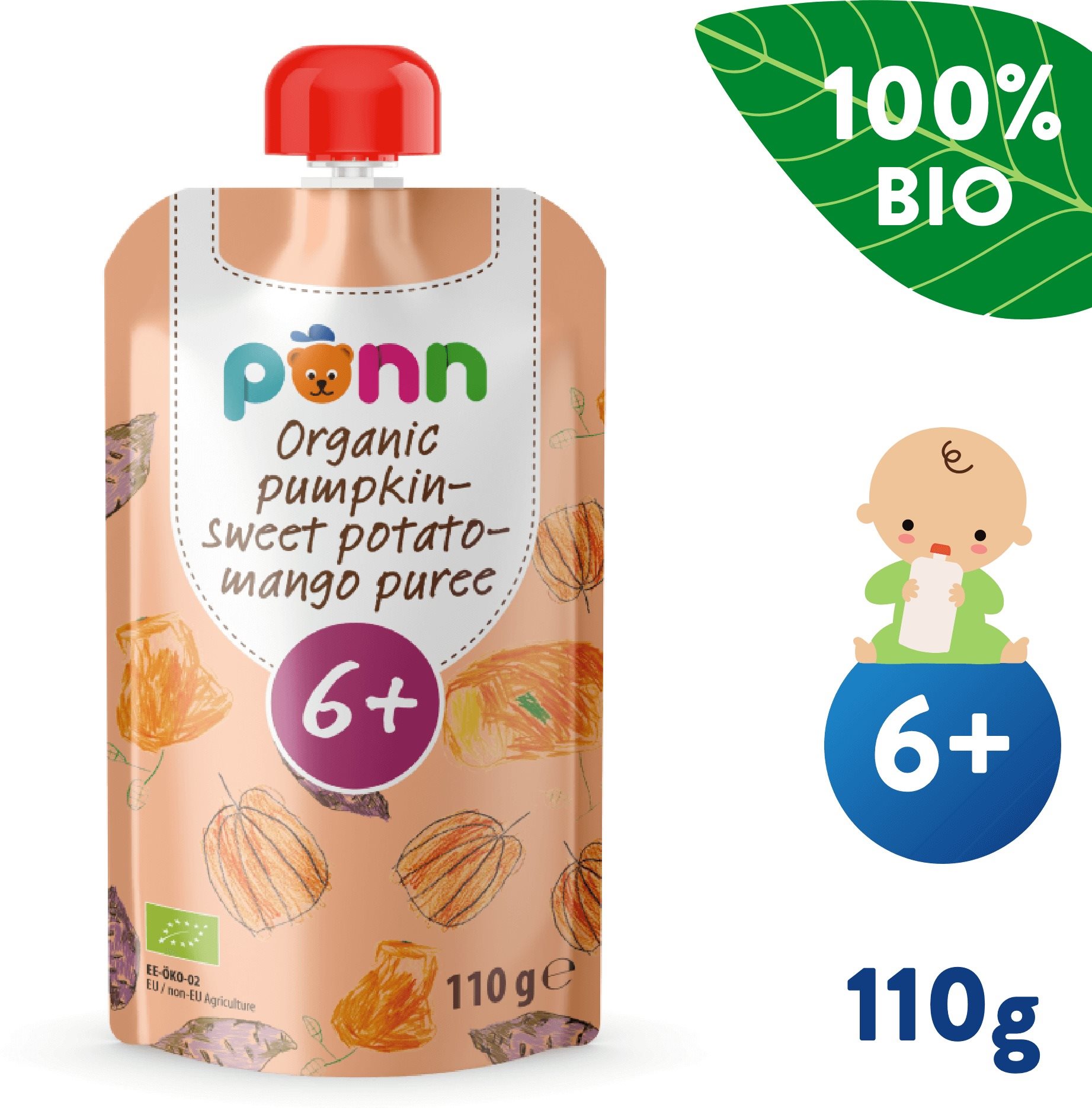SALVEST Ponn BIO Pyré z tekvice, zemiakov a manga (110 g)