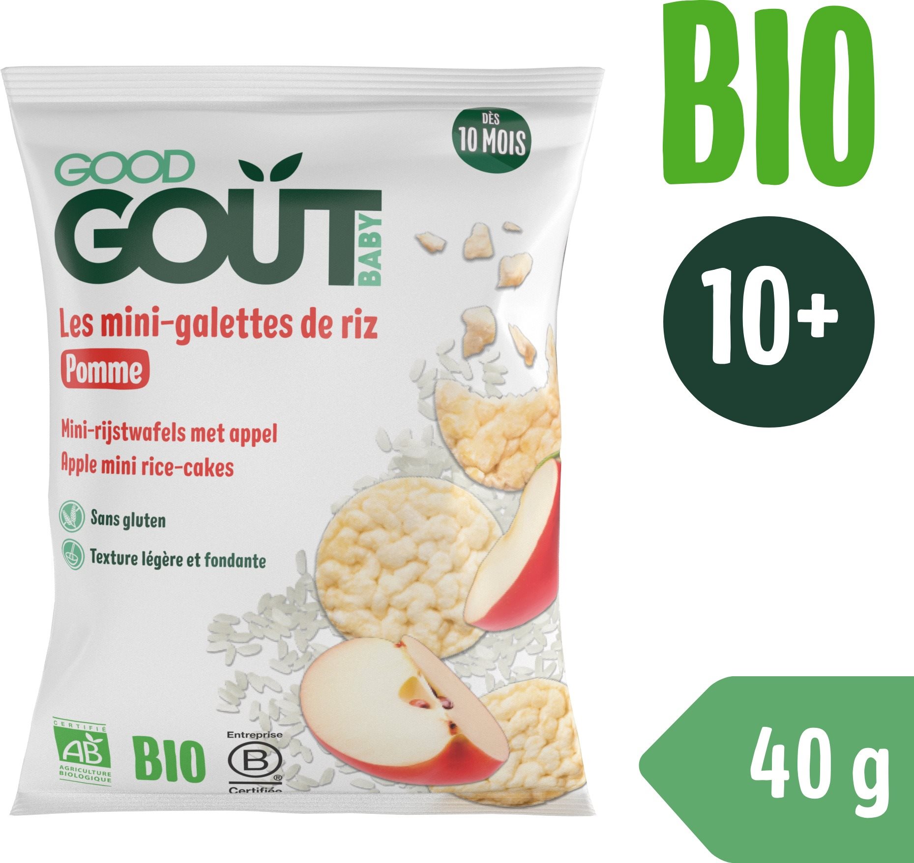 Good Gout BIO Mini ryžové koláčiky s jablkami (40 g)