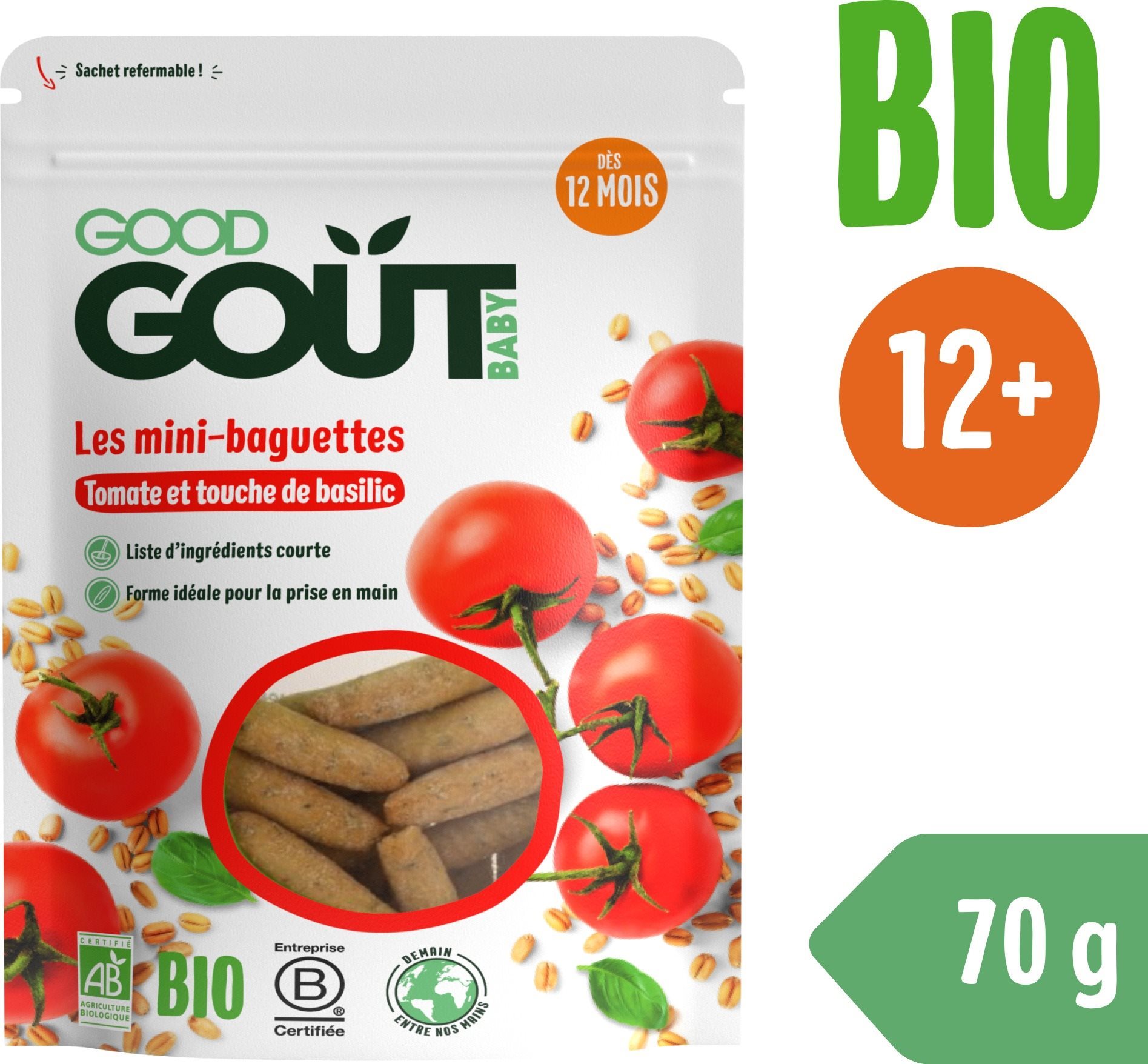Good Gout BIO Mini bagetky s paradajkami (70 g)