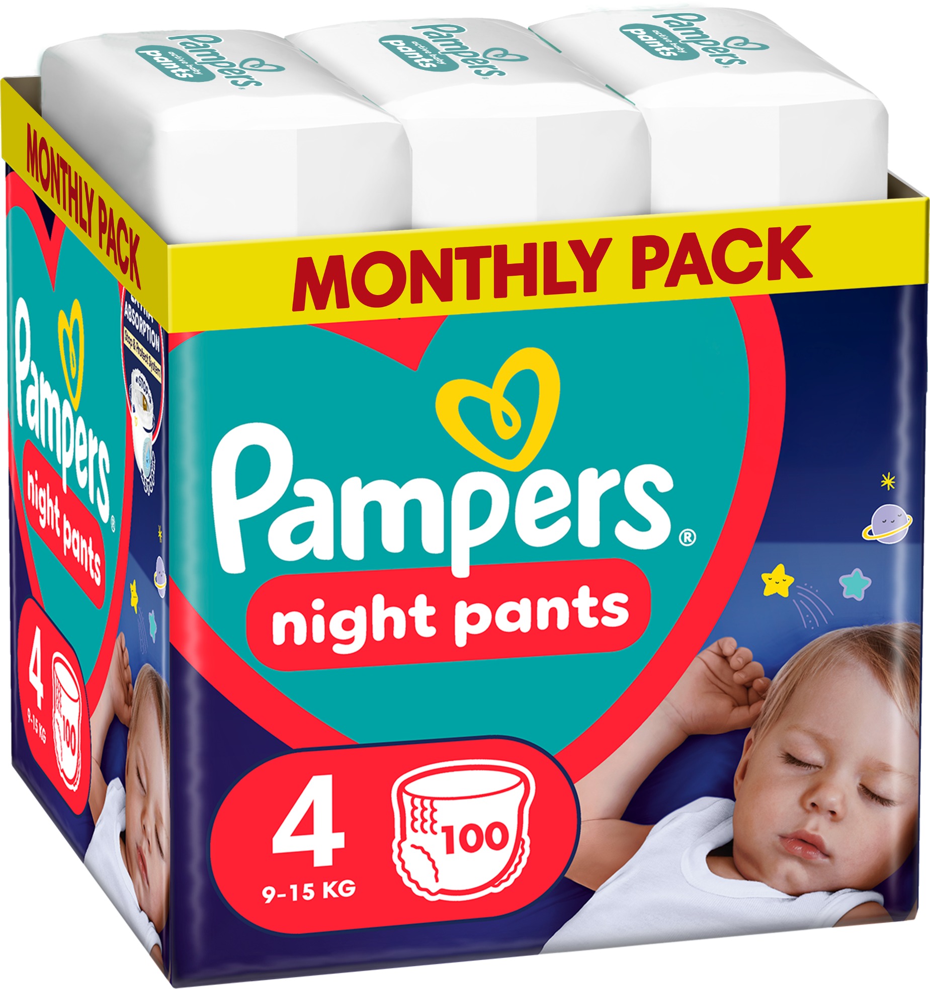 PAMPERS Night Pants veľ. 4 (100 ks)