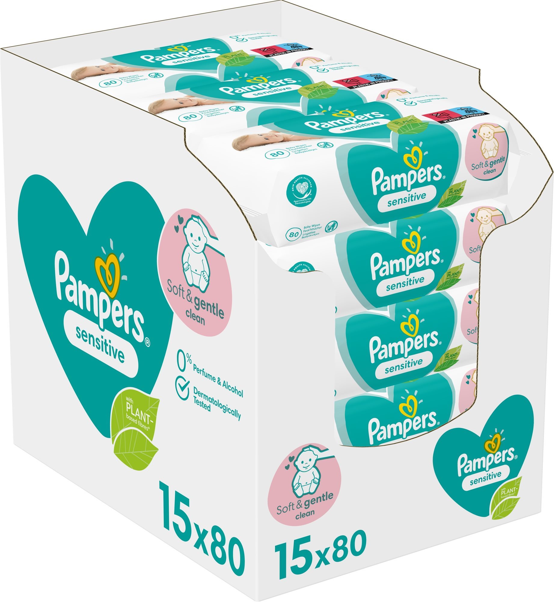 PAMPERS Sensitive Baby 15× 80 ks