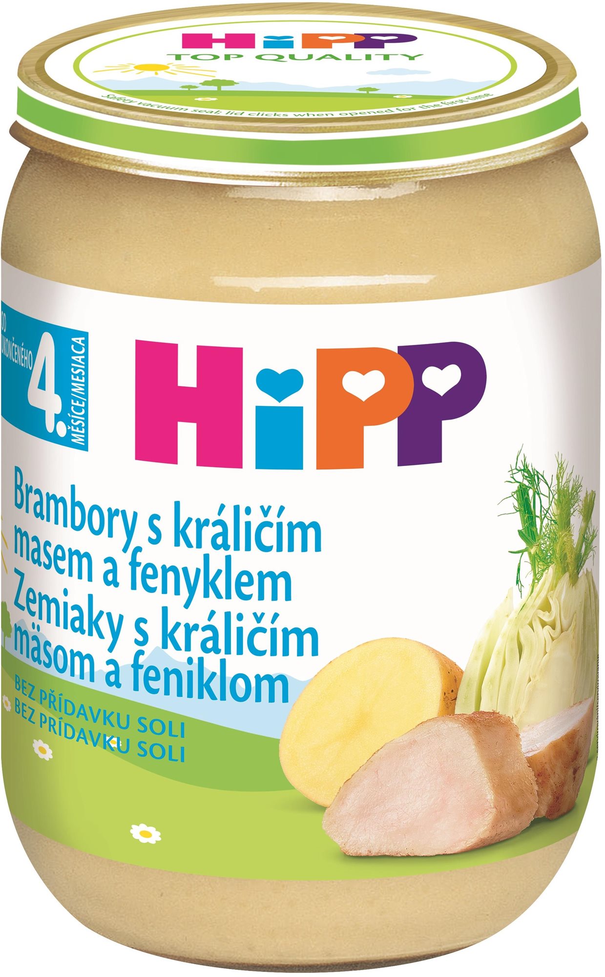 HiPP Zemiaky s králičím mäsom a feniklom od uk. 4. – 6. mesiaca, 190 g