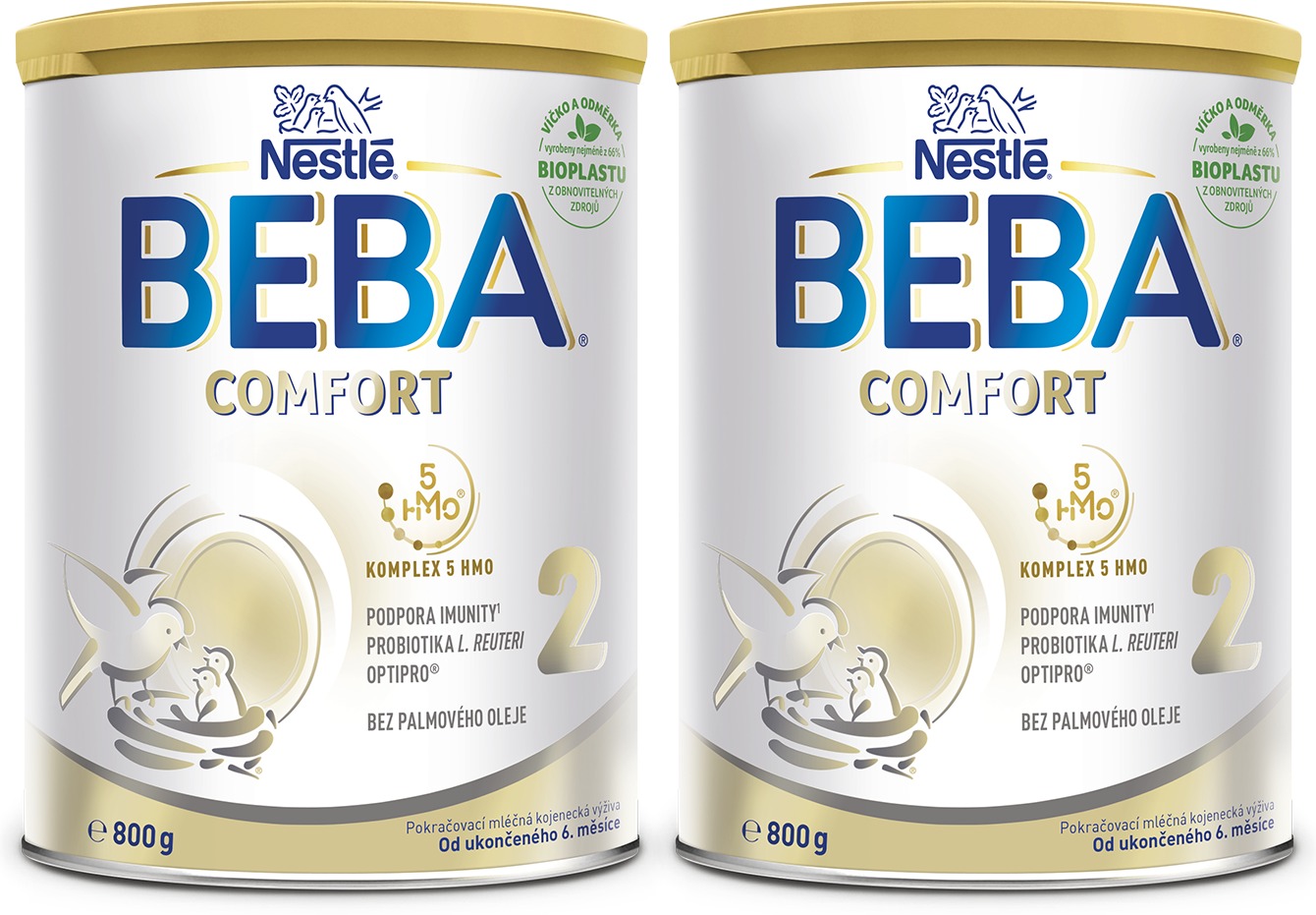 BEBA COMFORT 2, 5 HMO, pokračovacie dojčenské mlieko, 2× 800 g