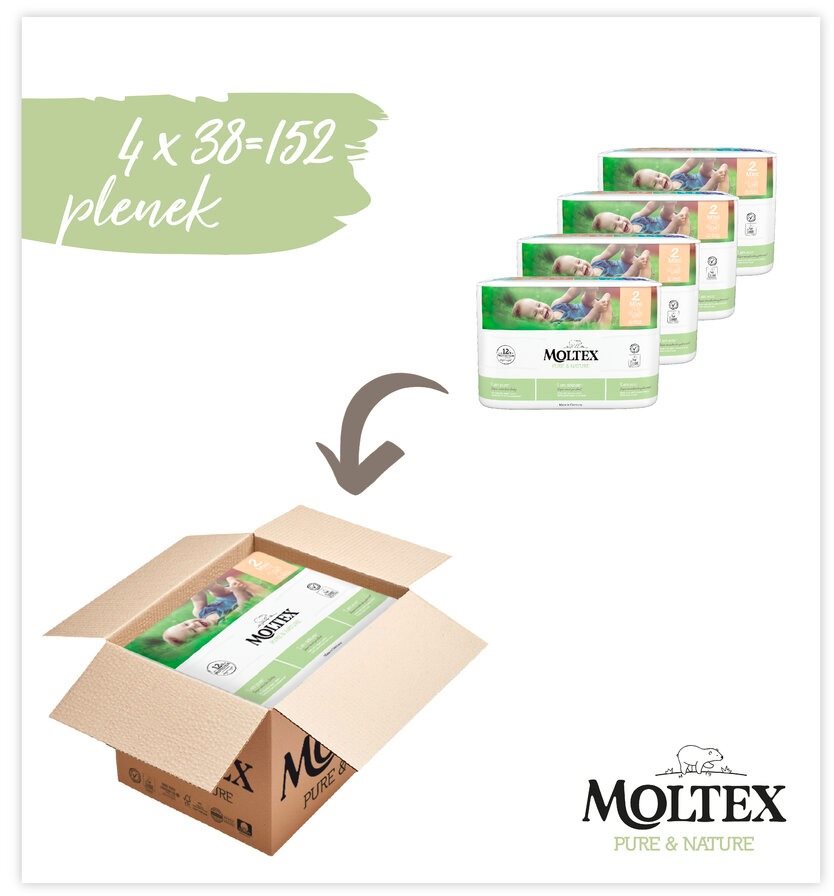 Moltex Pure & Nature Mini veľ. 2 (4× 38 ks)