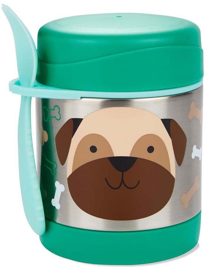 SKIP HOP Zoo Termoska na jedlo s lyžičkou/vidličkou Mopslík 325 ml, 12 m+