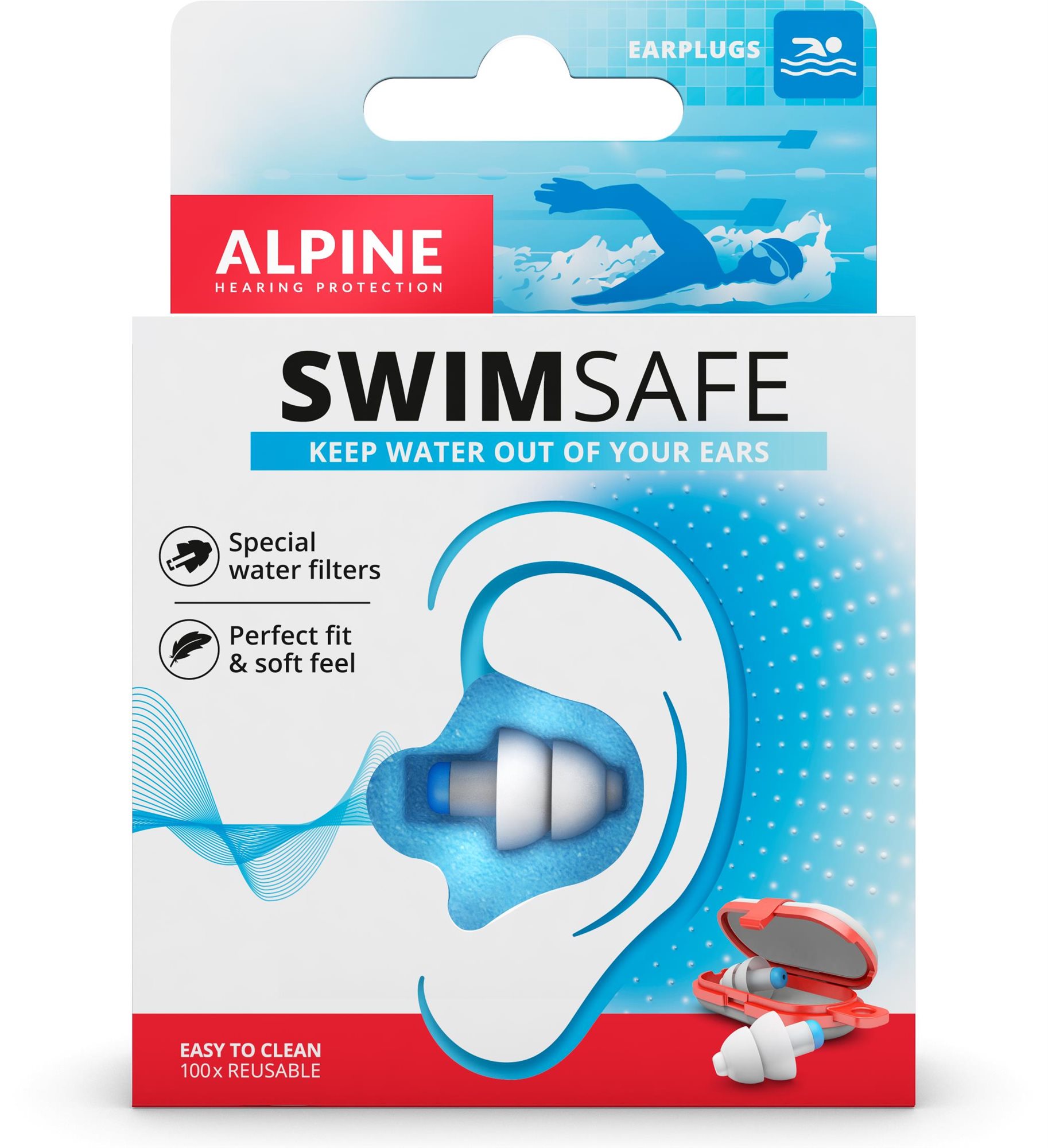 ALPINE SwimSafe – zátky do uší do vody
