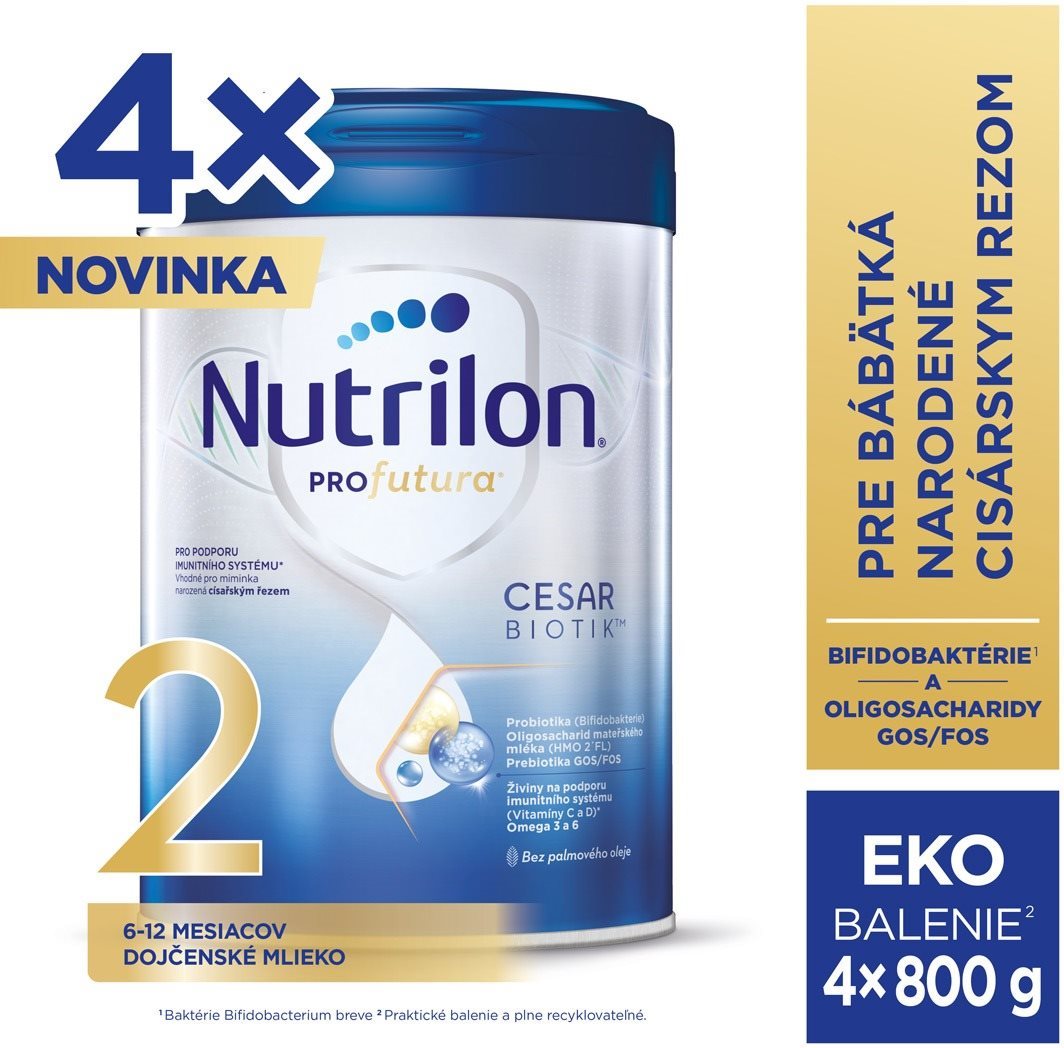 Nutrilon Profutura Cesarbiotik 2 dojčenské mlieko 4× 800 g