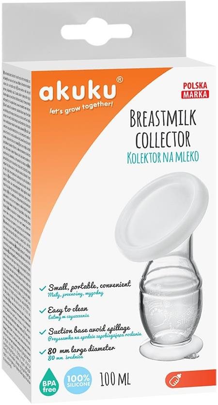 AKUKU ručná odsávačka mlieka kolektor silikónový, 100 ml