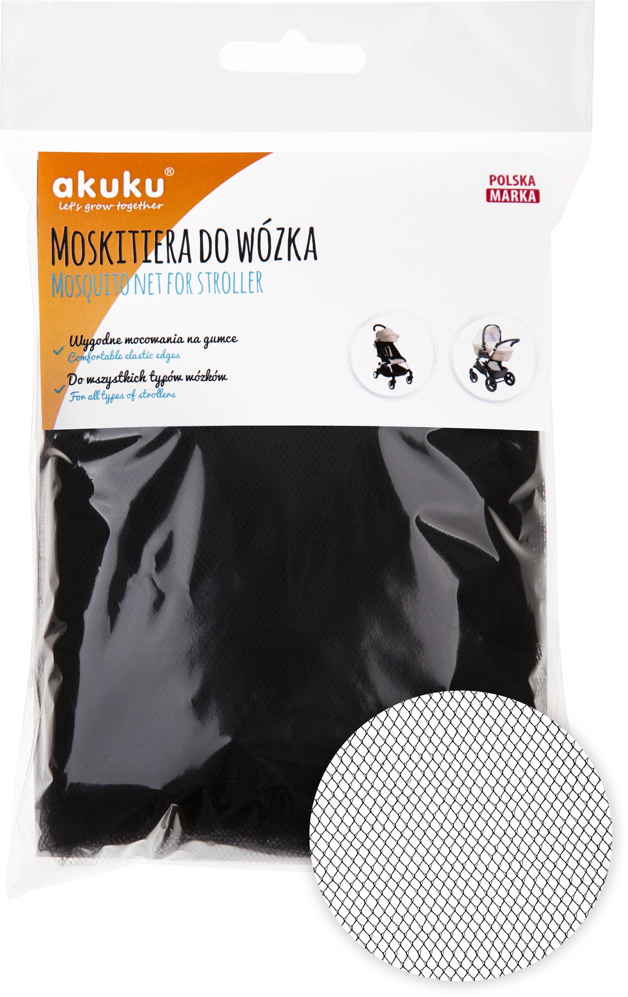 AKUKU moskytiéra na kočík univerzálna, biela