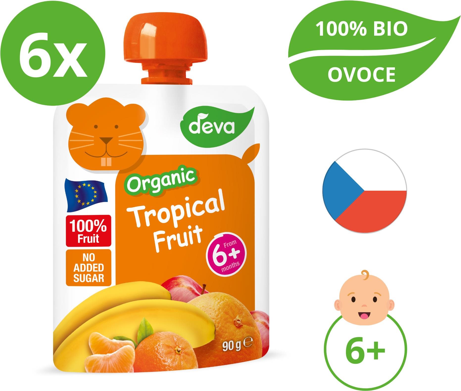 DEVA bio tropické ovocie 6× 90 g