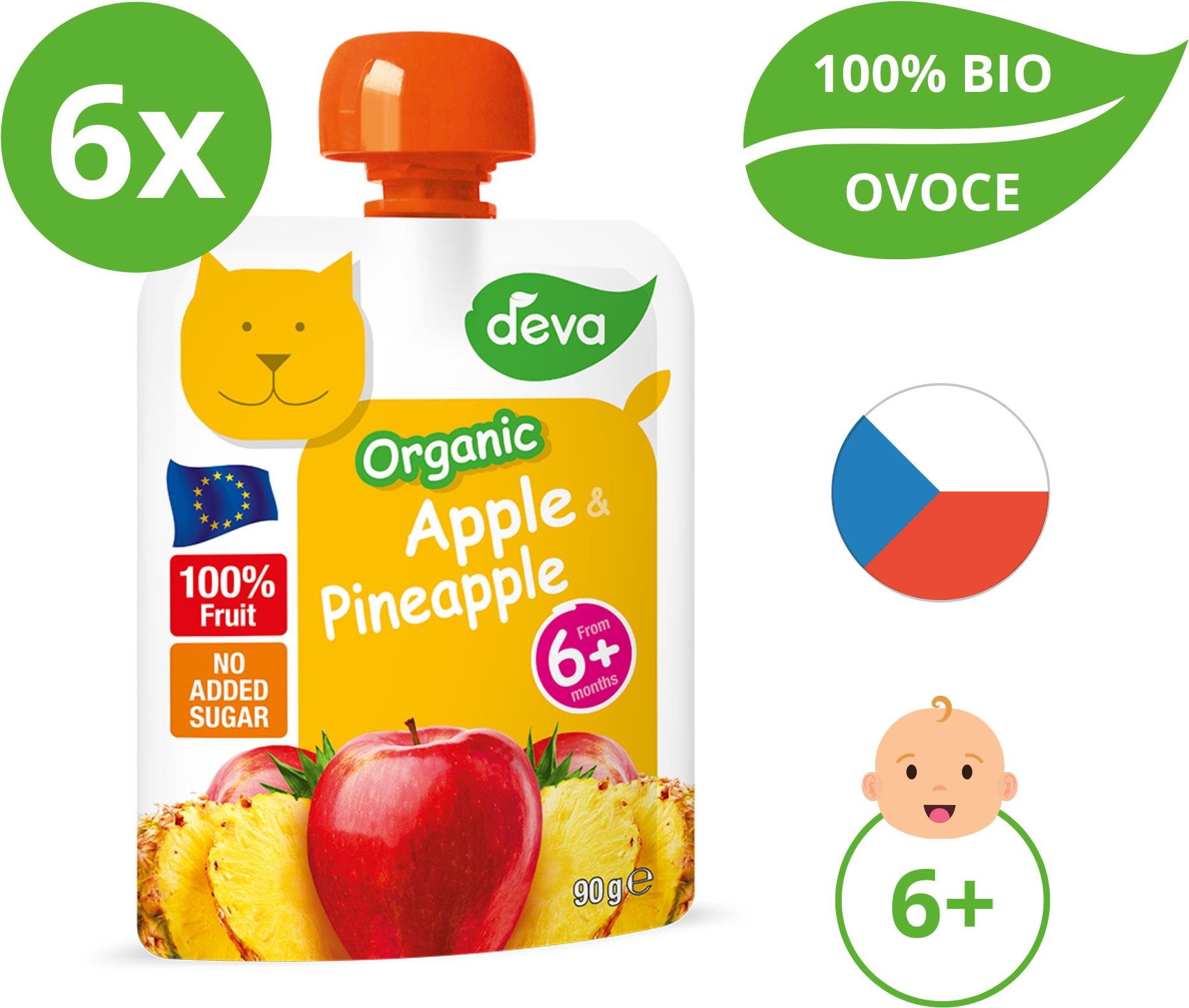 DEVA bio jablko, ananás 6× 90 g