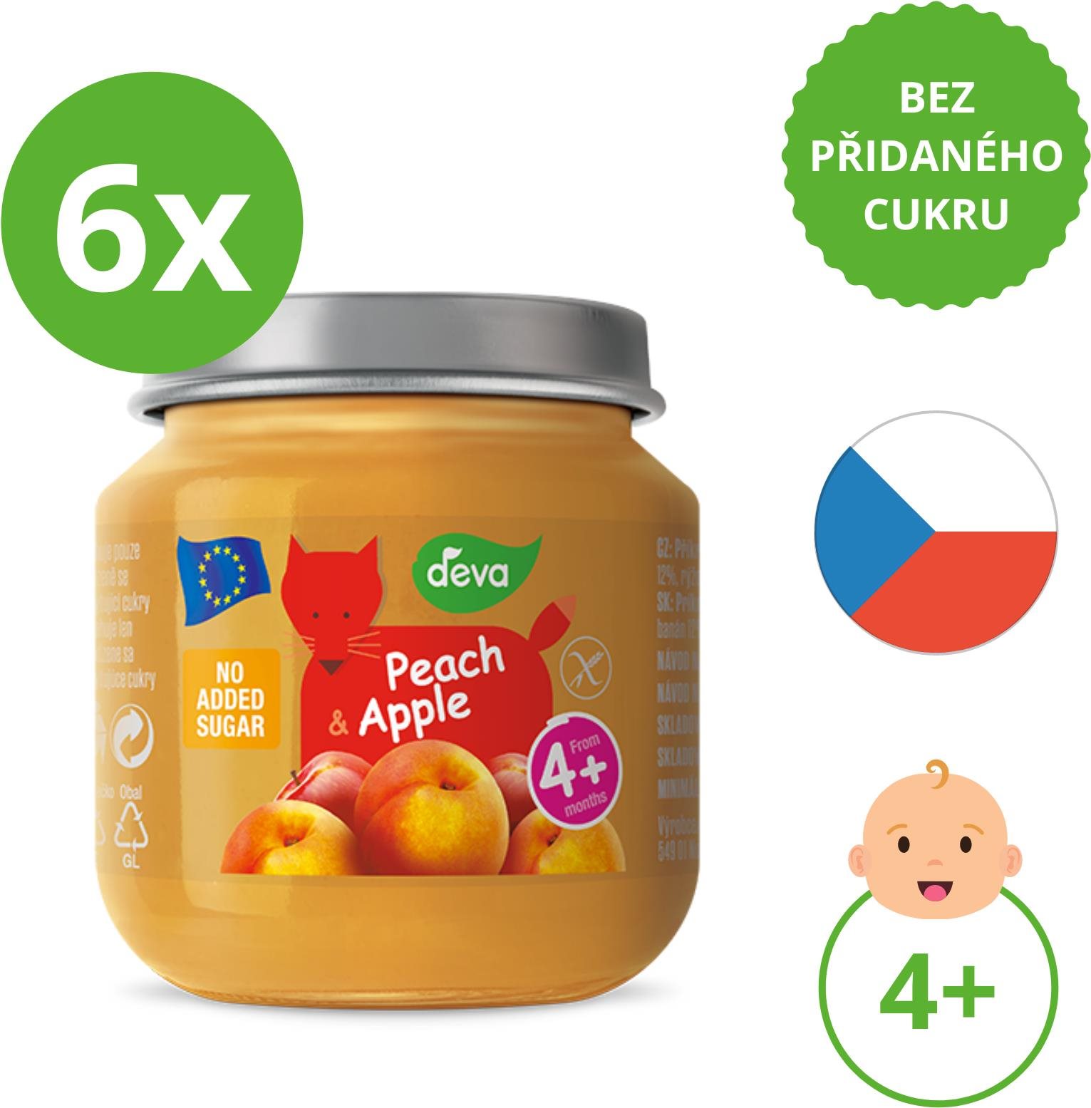DEVA broskyňa, jablko 6× 125 g