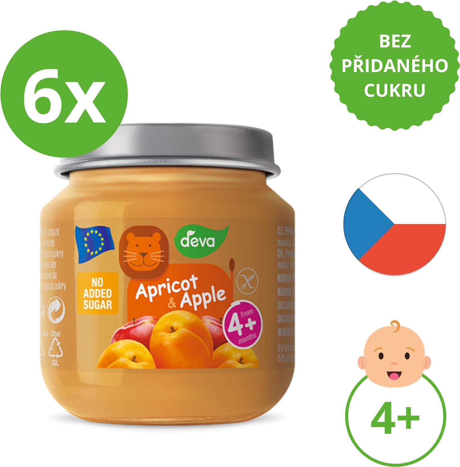 DEVA marhuľa, jablko 6× 125 g
