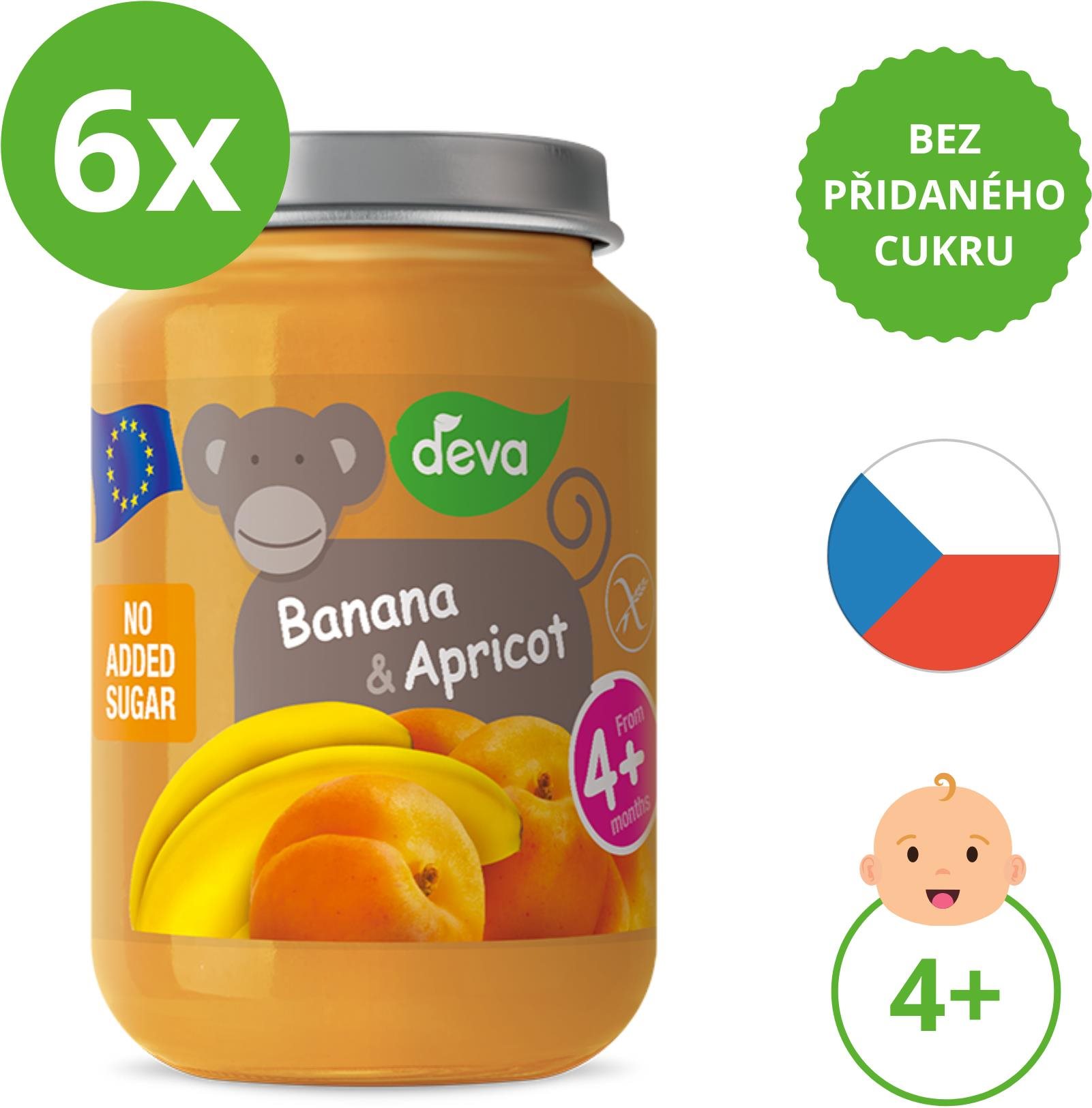DEVA banán, marhuľa 6× 200 g