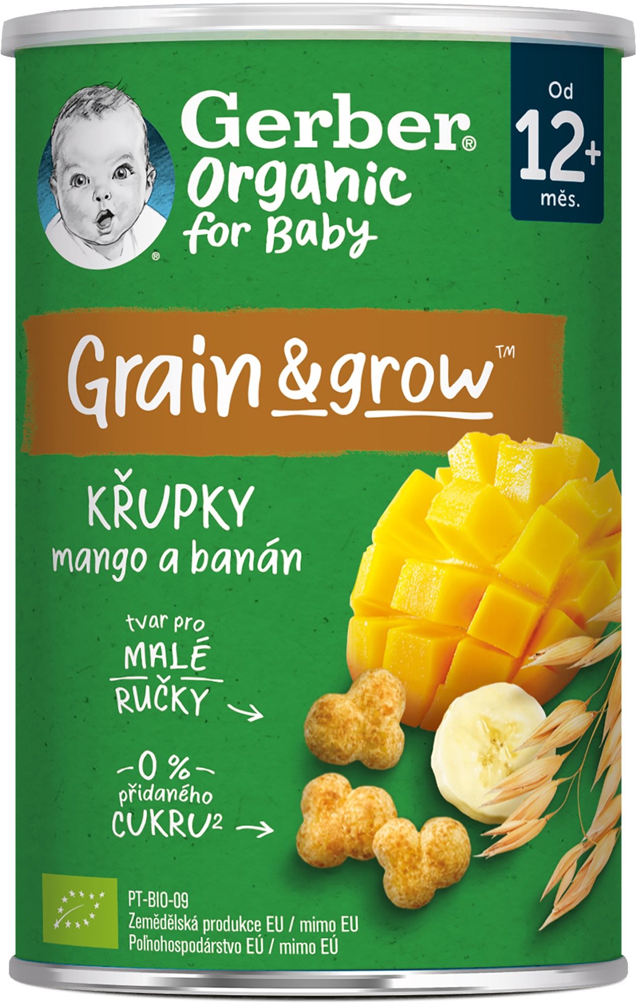 GERBER Organic chrumky s mangom a banánom 35 g