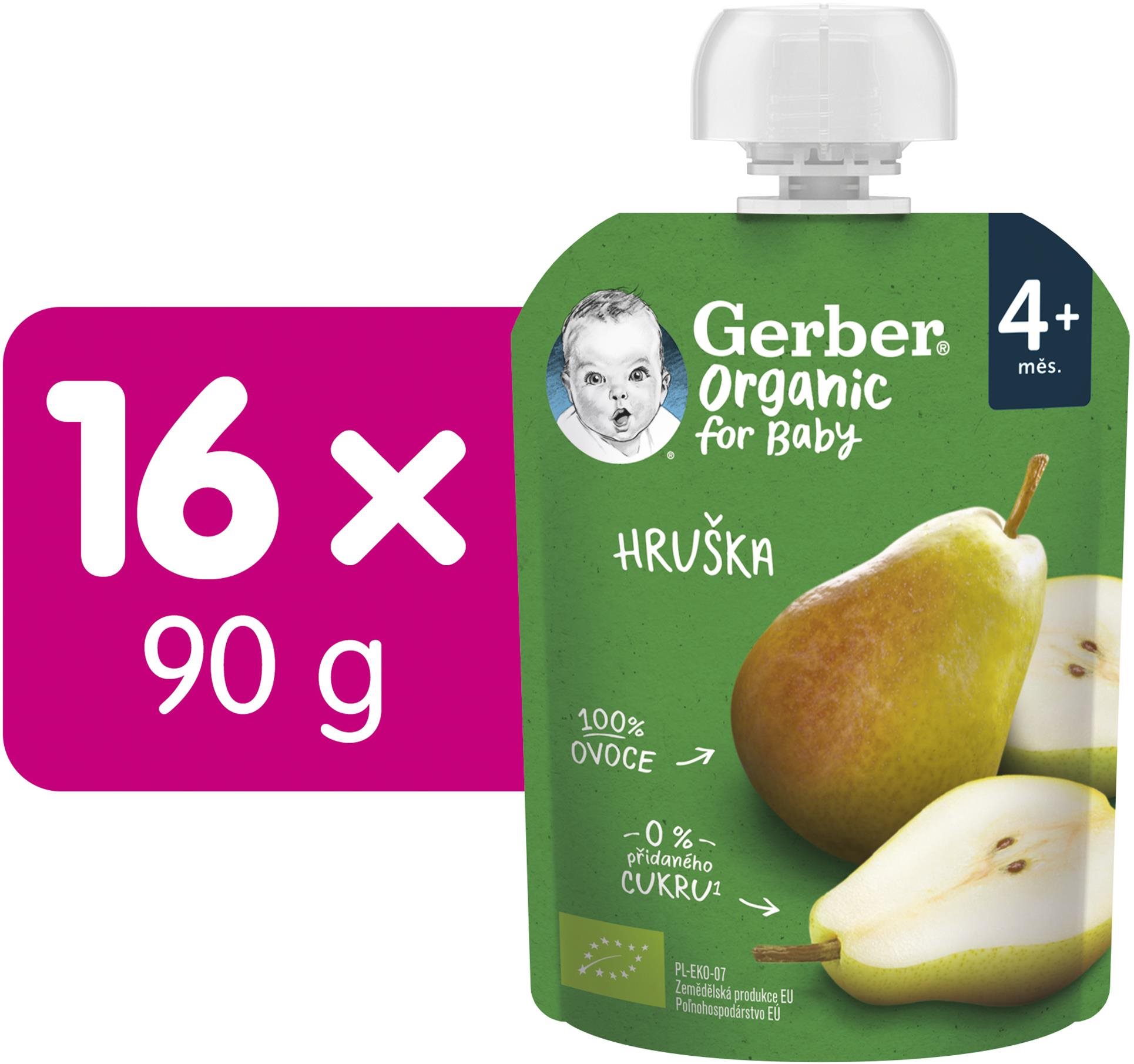 GERBER Organic kapsička hruška 16× 90 g
