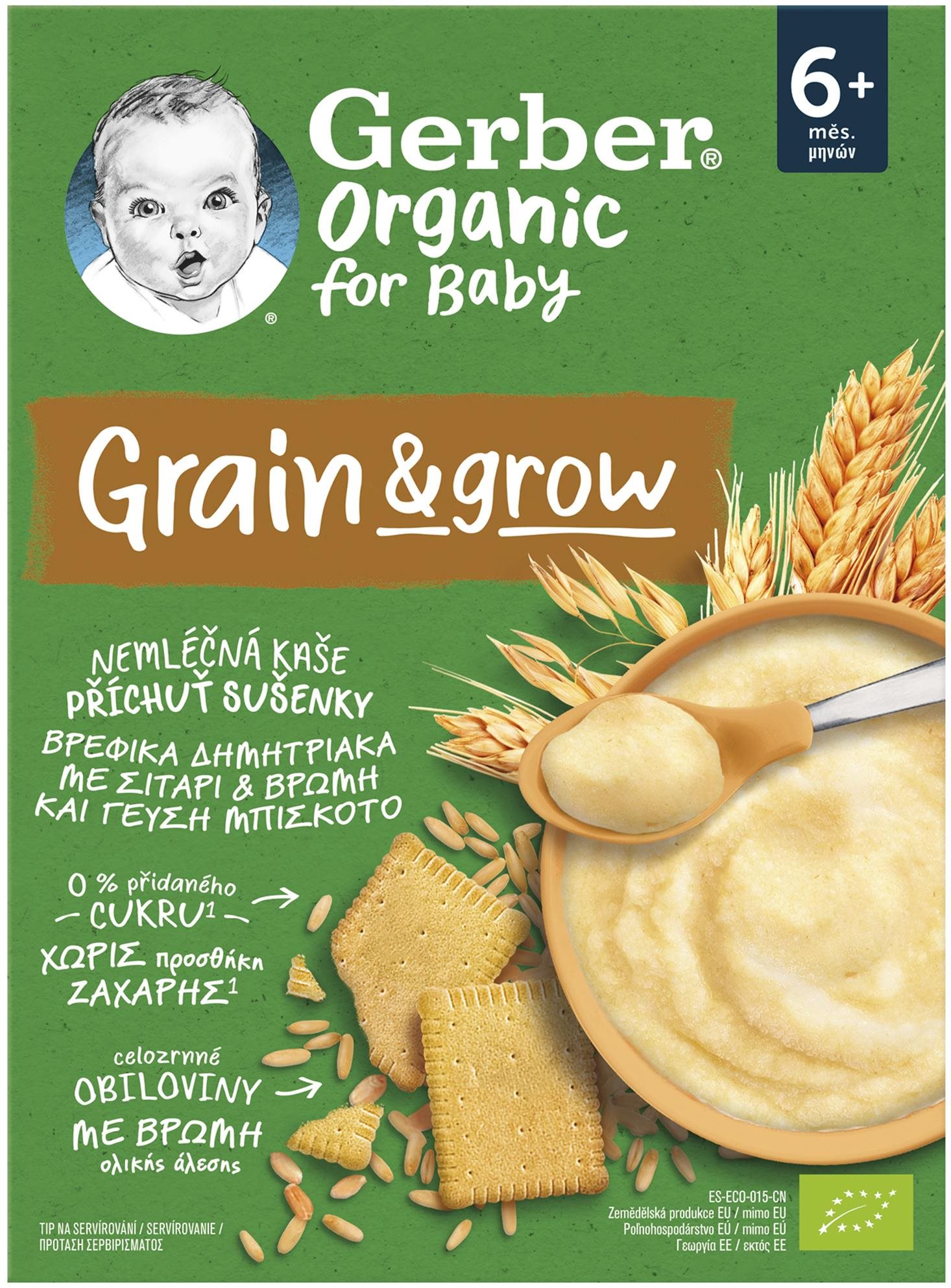 GERBER Organic nemliečna kaša s príchuťou sušienky 200 g
