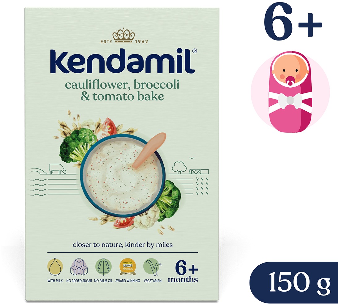 Kendamil mliečna kaša s brokolicou, karfiolom a rajčinami (150 g)