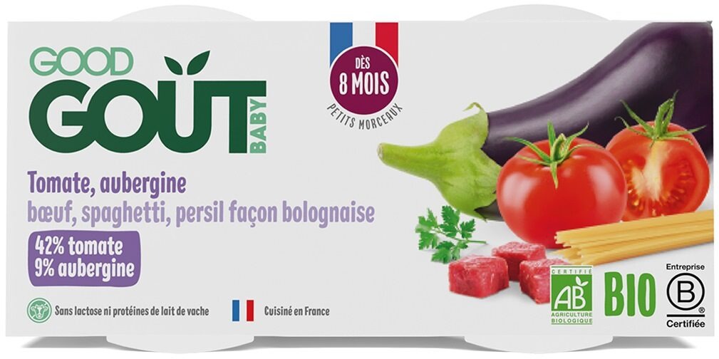 Good Gout BIO Špagety s baklažánom a hovädzím mäsom (2× 190 g)