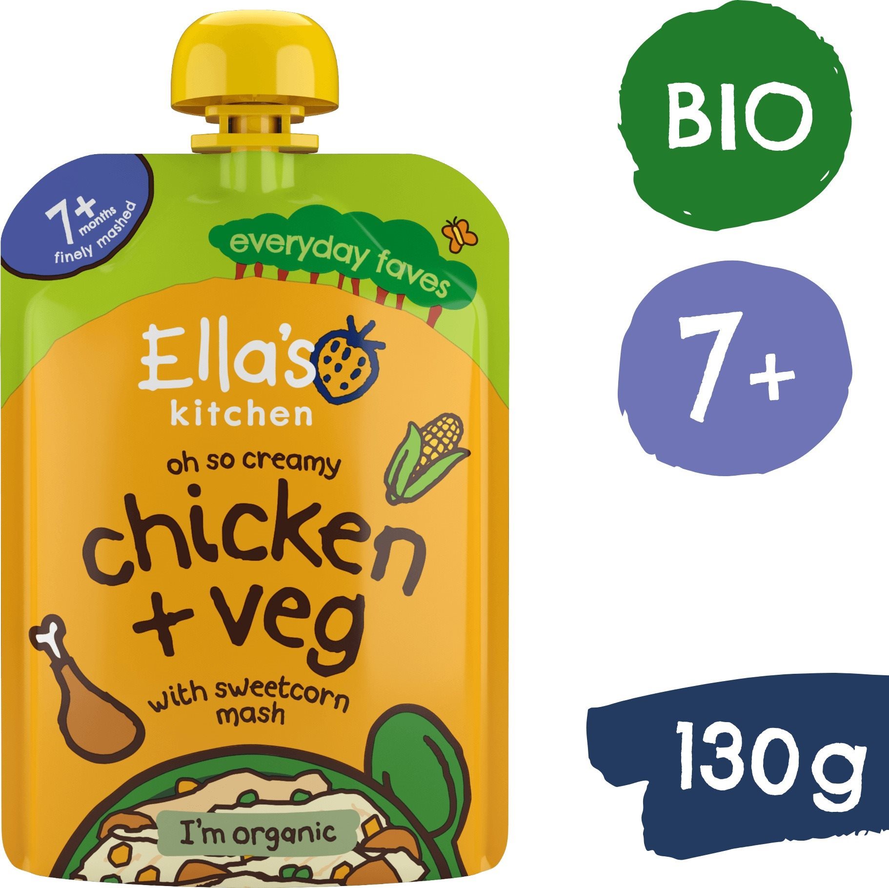 Ella's Kitchen BIO Kuriatko s kukuričnou kašou (130 g)