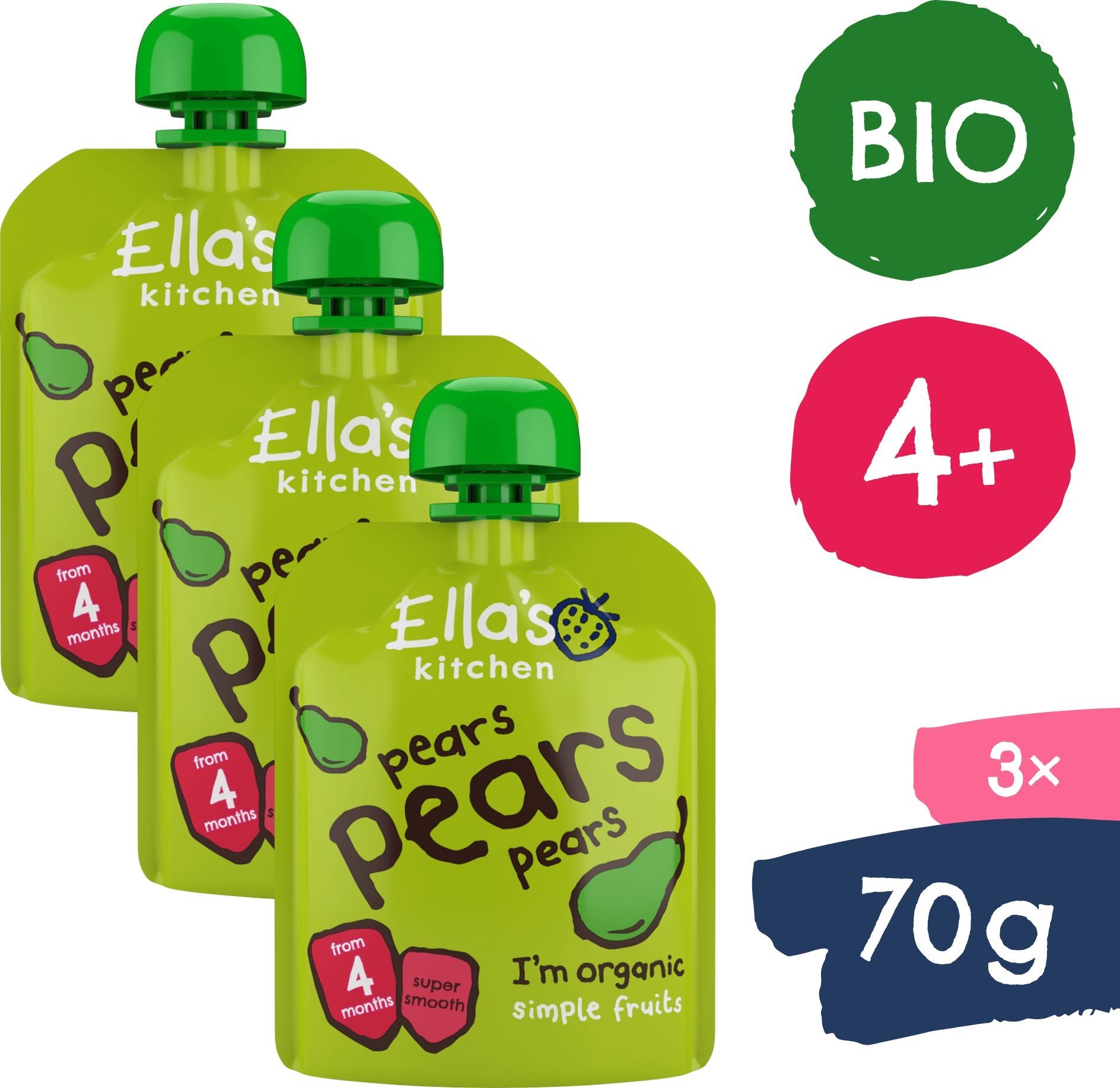 Ella's Kitchen BIO Hrušková desiata (3× 70 g)