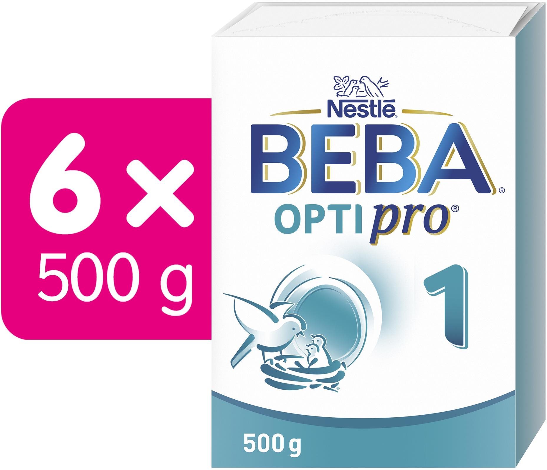 BEBA OPTIPRO 1, počiatočné dojčenské mlieko, 6× 500 g