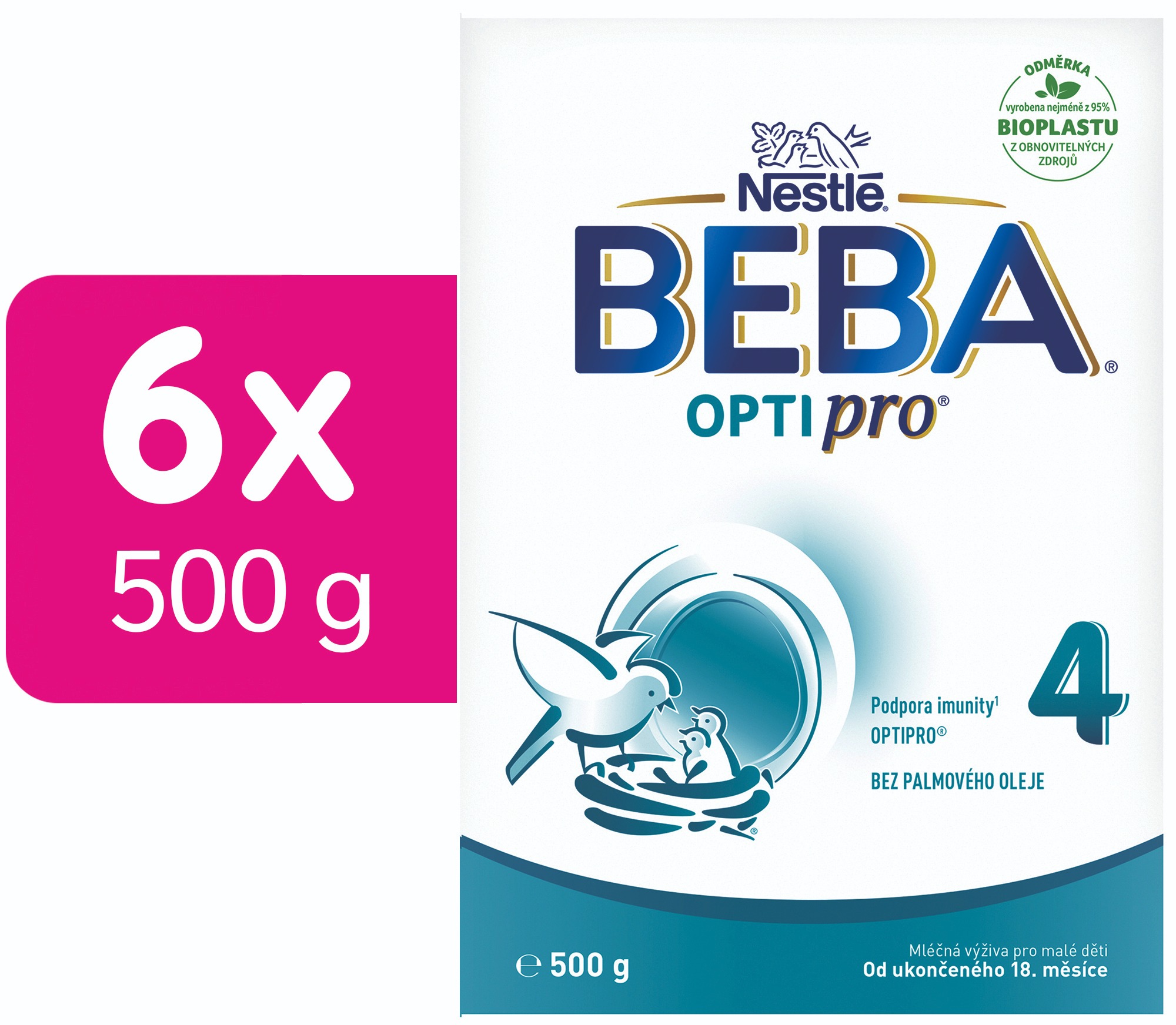 BEBA OPTIPRO 4, mlieko pre malé deti, 6× 500 g