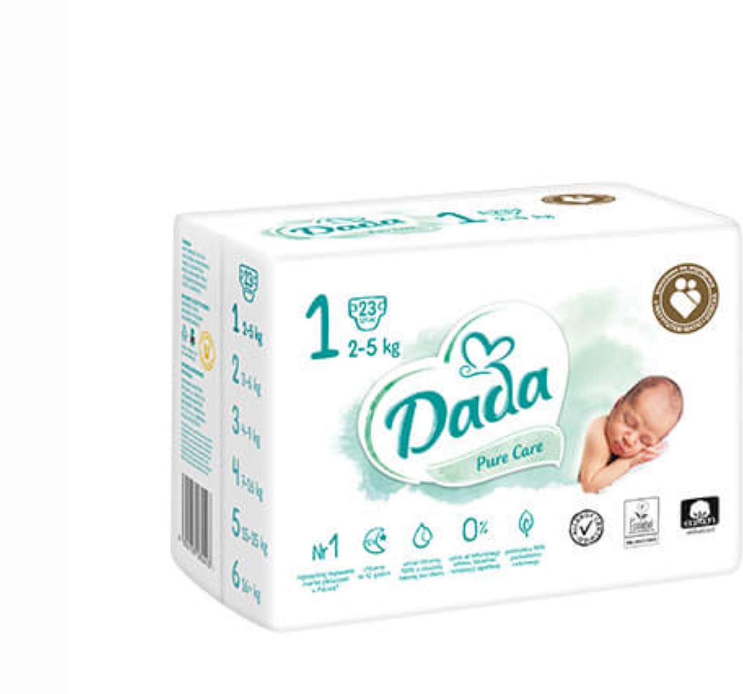 DADA Pure Care Newborn veľkosť 1 (23 ks)