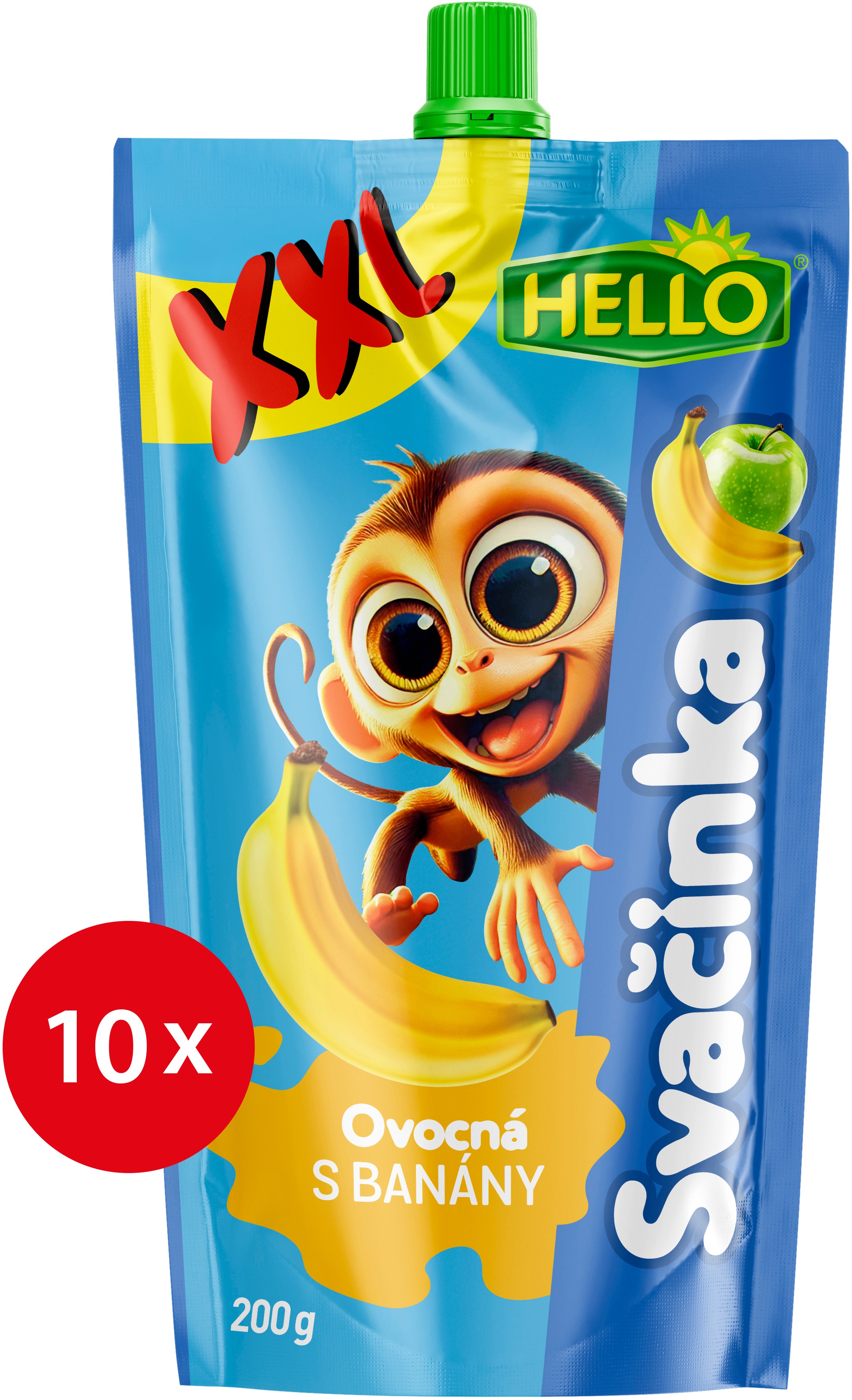 HELLO XXL ovocná kapsička s banánmi 10× 200 g