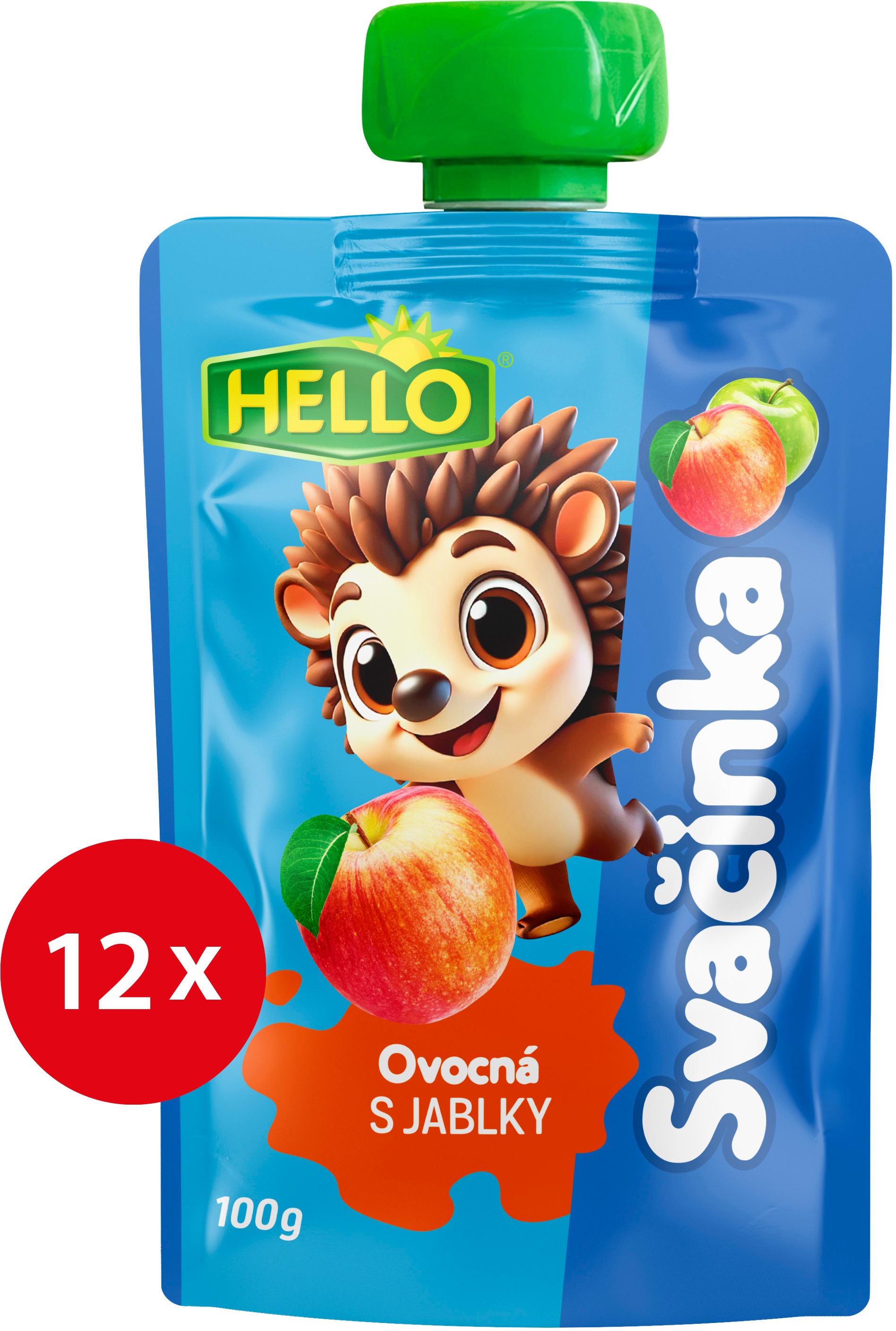 HELLO ovocná kapsička s jablkami 12× 100 g
