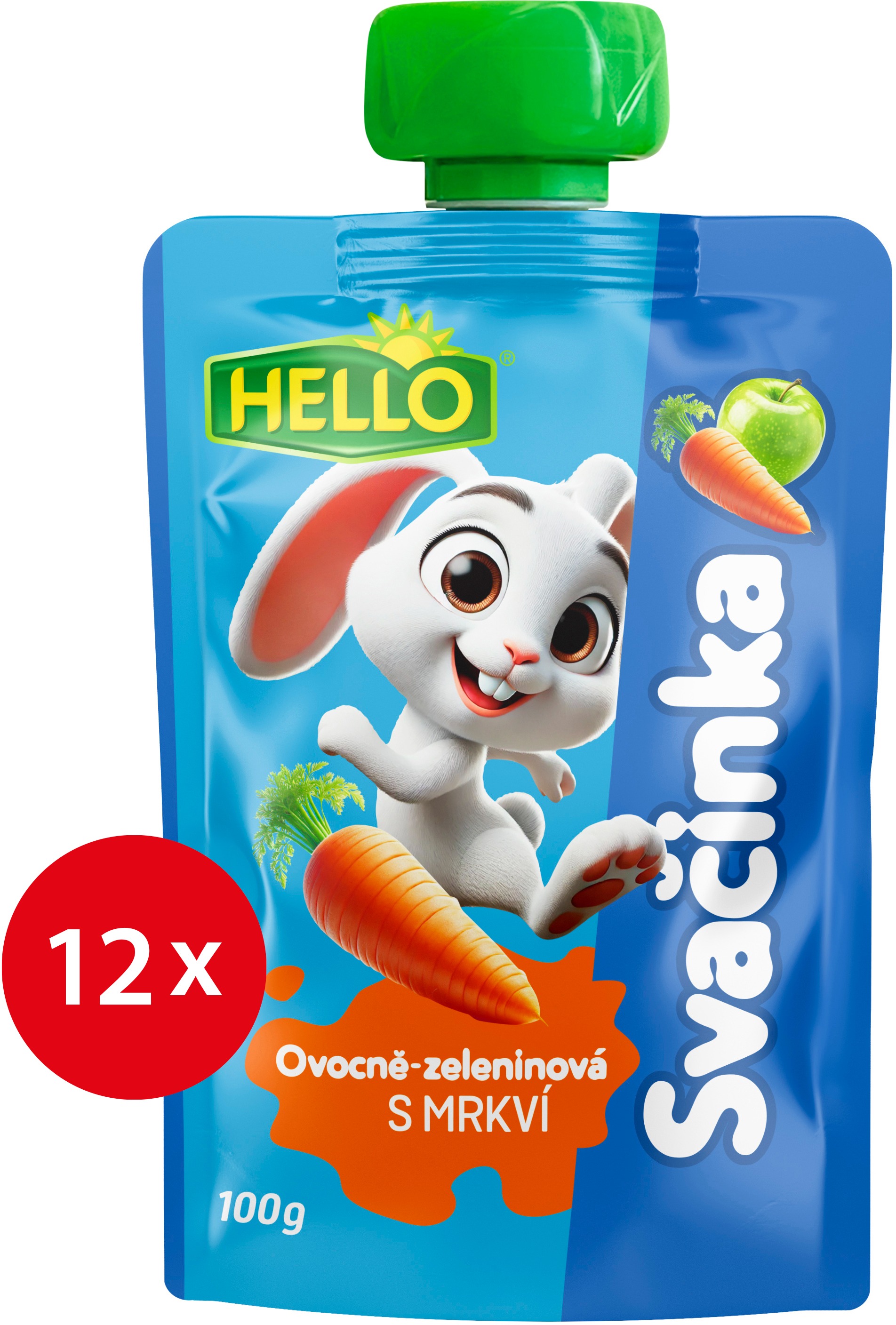 HELLO ovocná kapsička s mrkvou 12× 100 g
