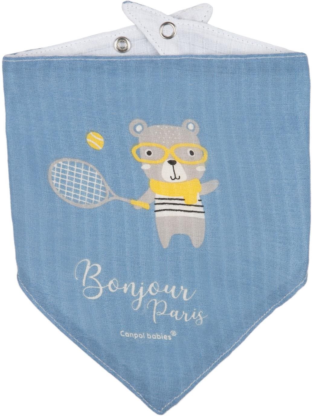 Canpol babies mušelínový podbradník Bonjour Paris modrý, 2 ks