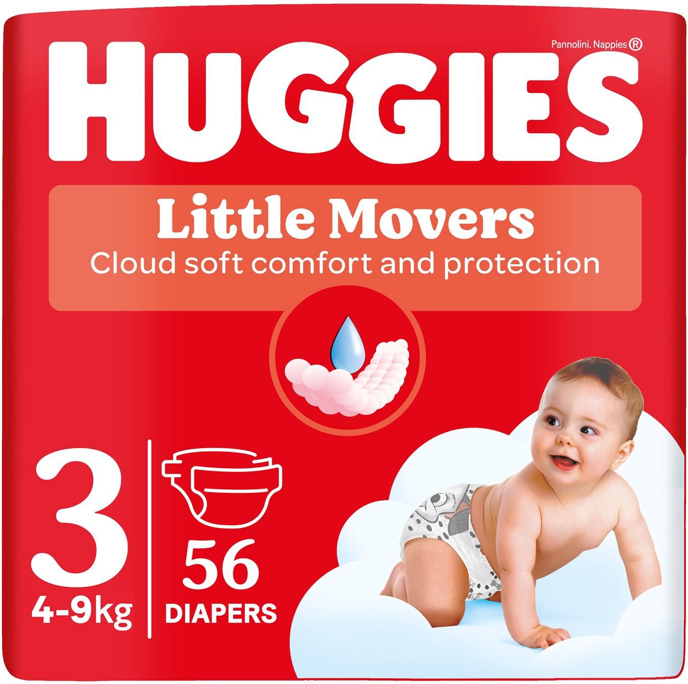 HUGGIES Little Movers veľkosť 3 Jumbo (56 ks)