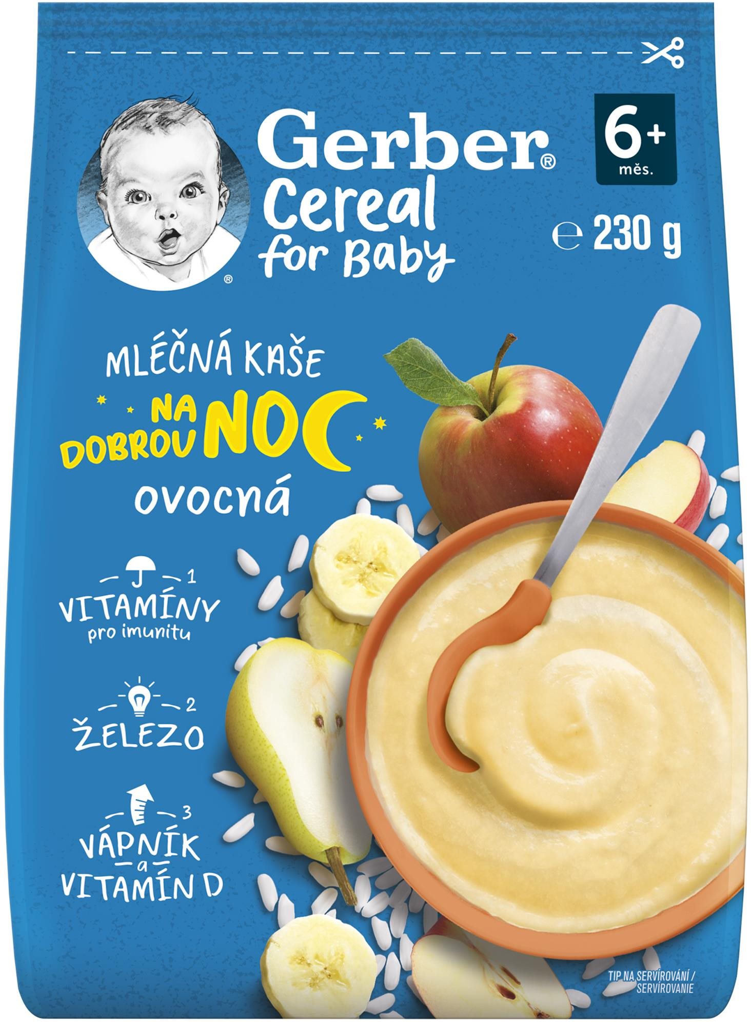 GERBER Cereal mliečna kaša Dobrú noc ovocná 230 g