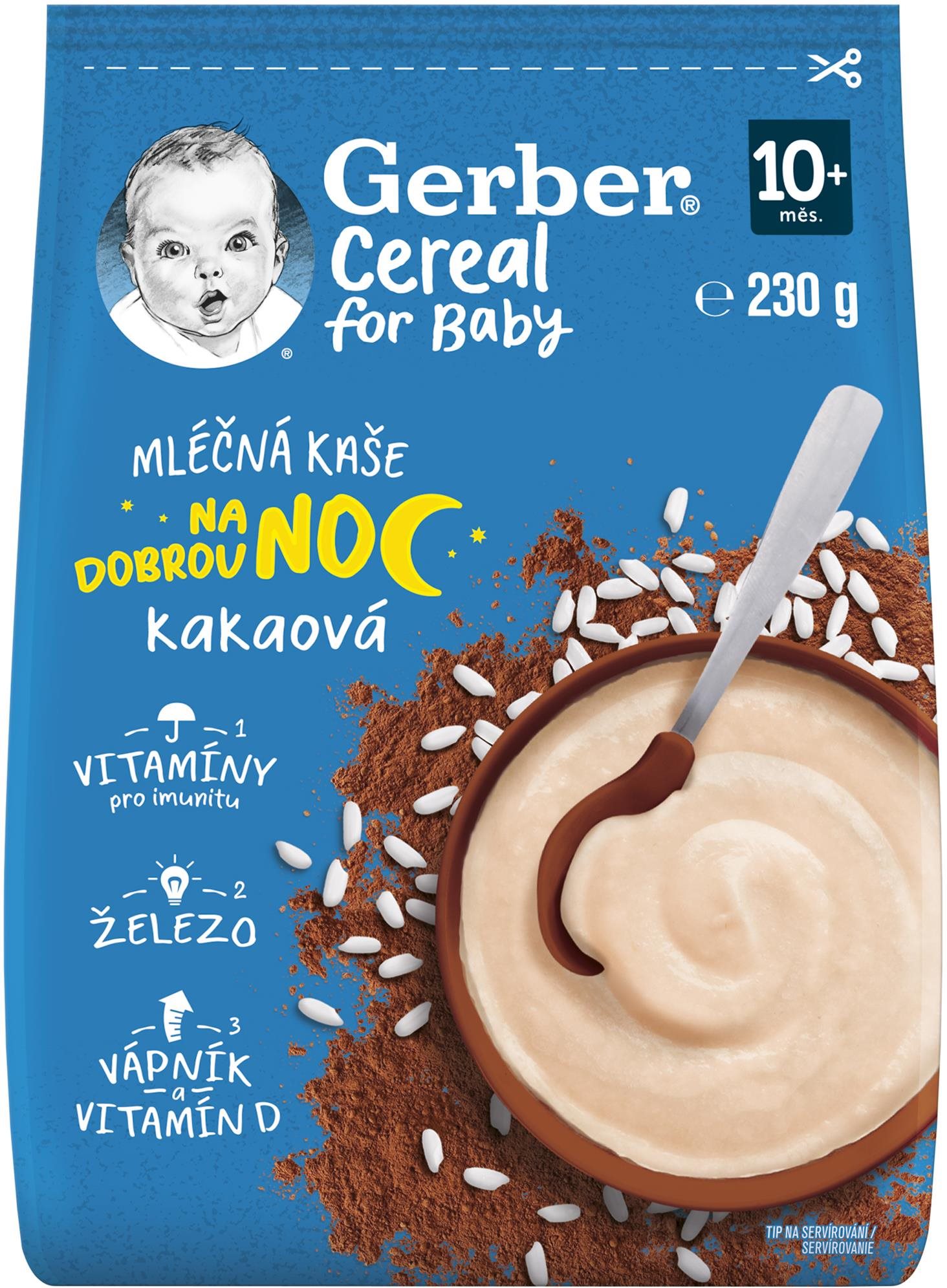 GERBER Cereal mliečna kaša Dobrú noc kakaová 230 g