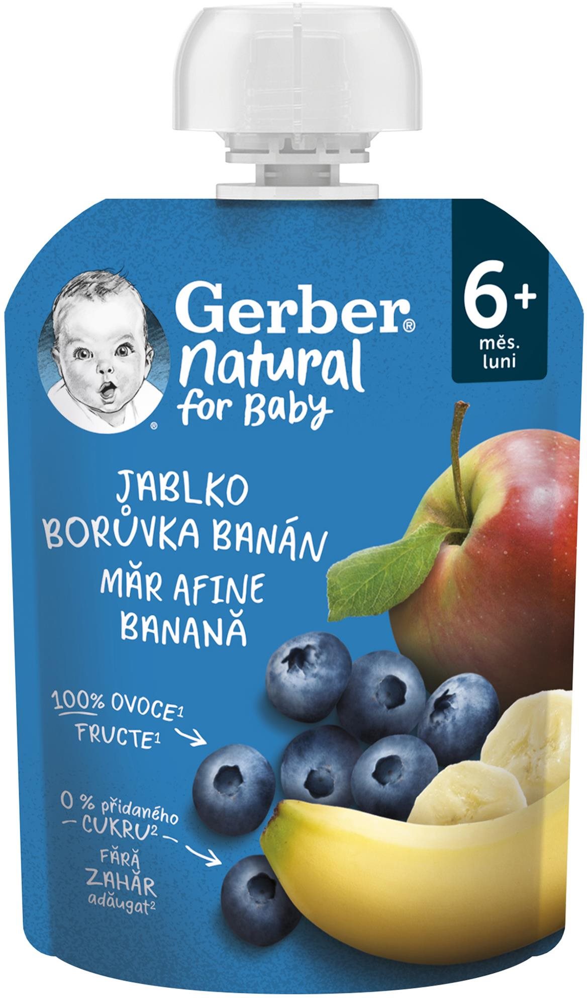 GERBER Natural kapsička jablko, čučoriedka a banán 90 g