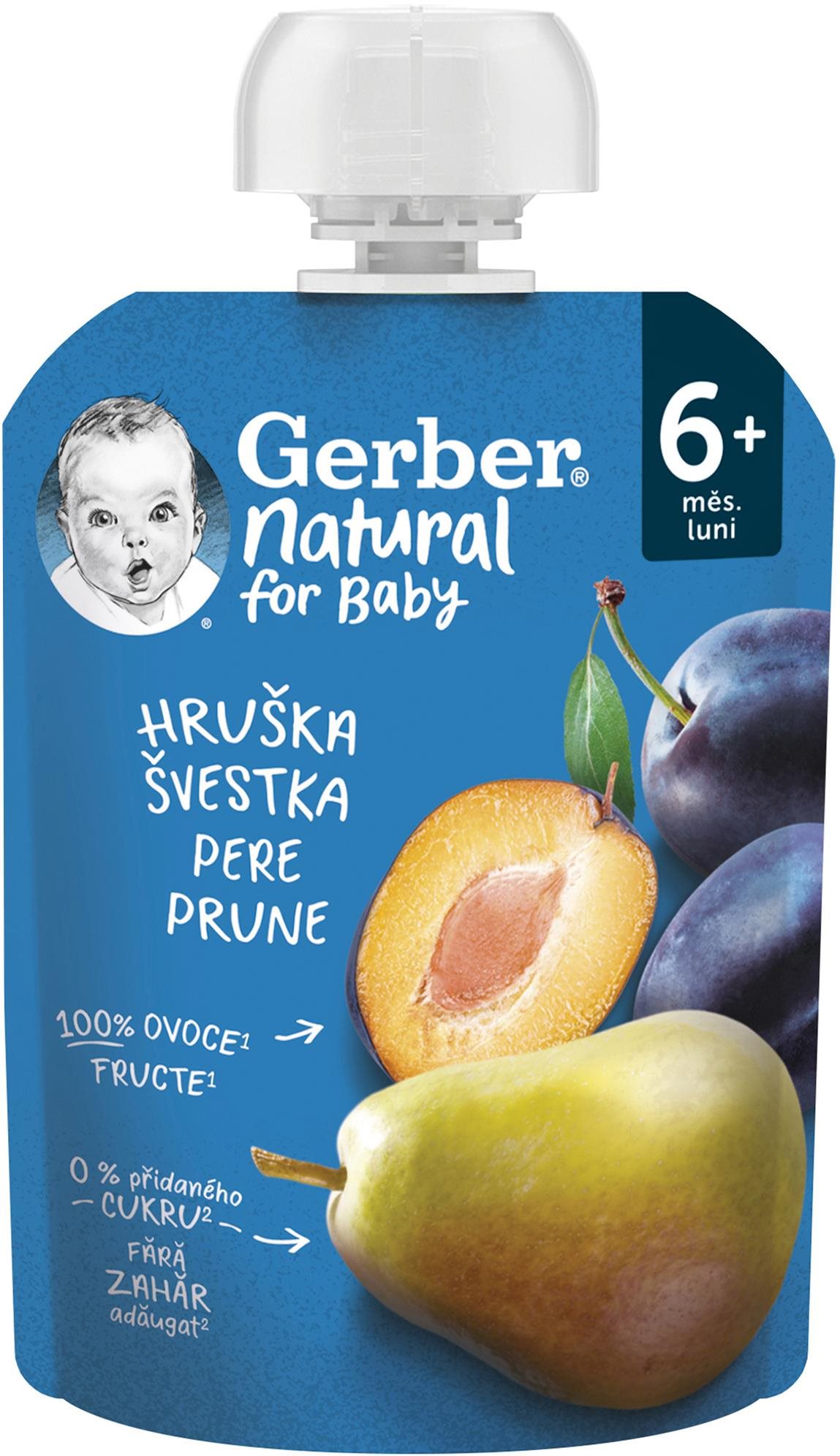 GERBER Natural kapsička hruška a slivka 90 g