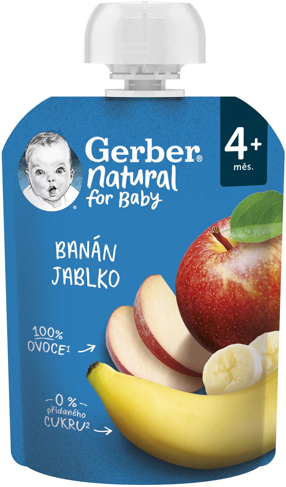 GERBER Natural kapsička banán a jablko 90 g