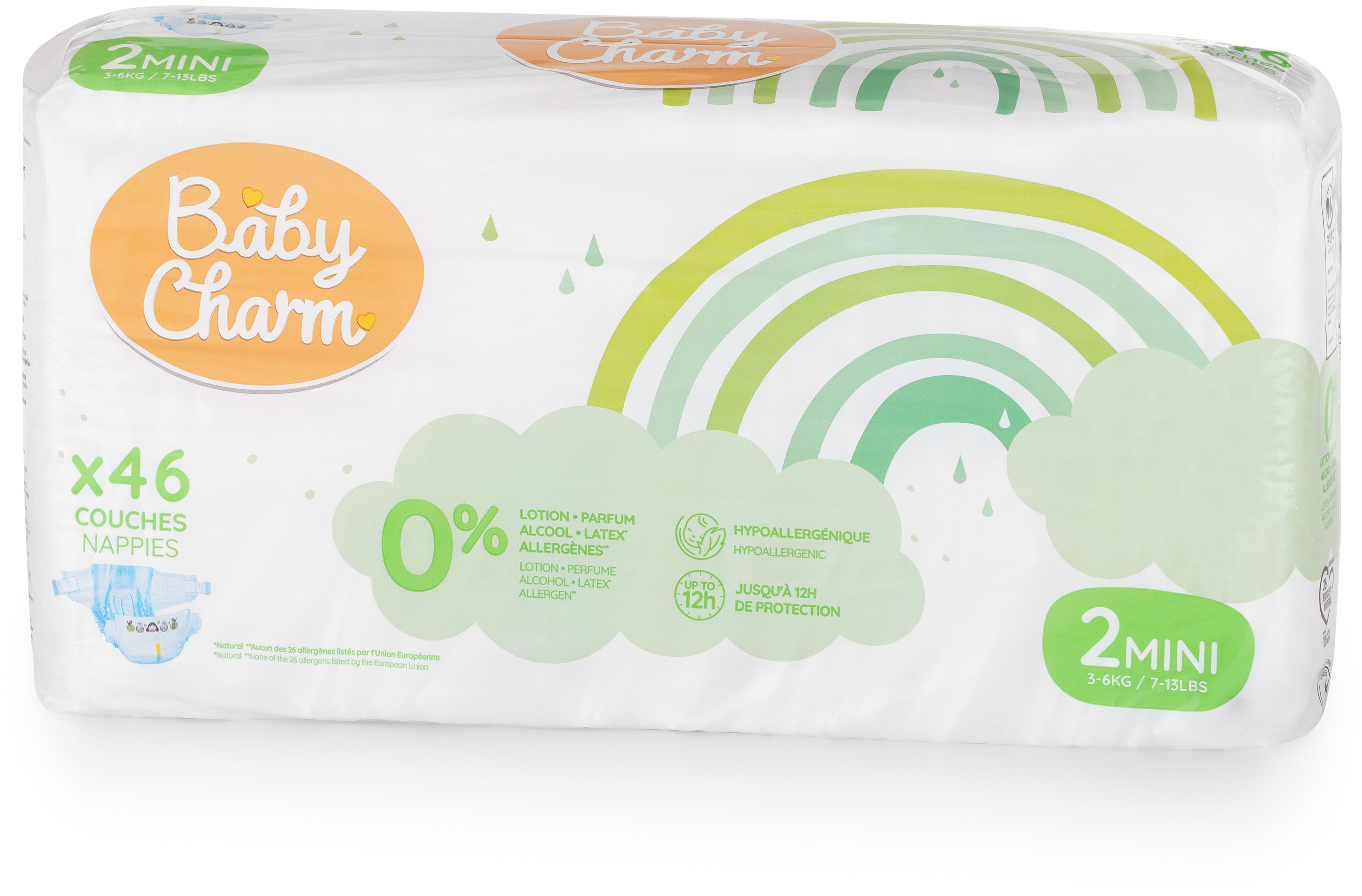 BABY CHARM Super Dry Flex veľ. 2 Mini, 3 – 6 kg (46 ks)