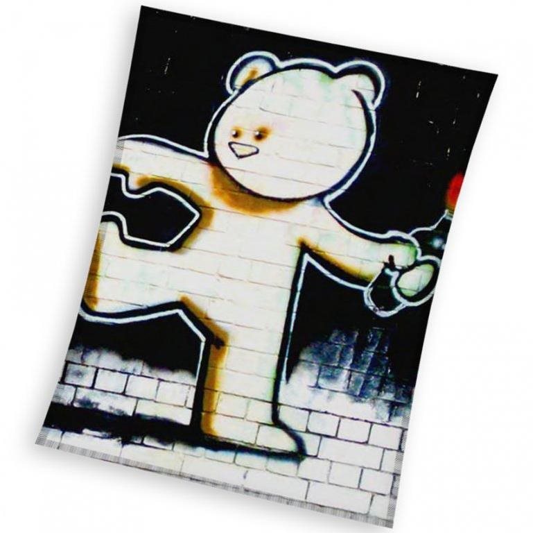 CARBOTEX detská deka Banksy Medvedík Mild Mild West 150 × 200 cm