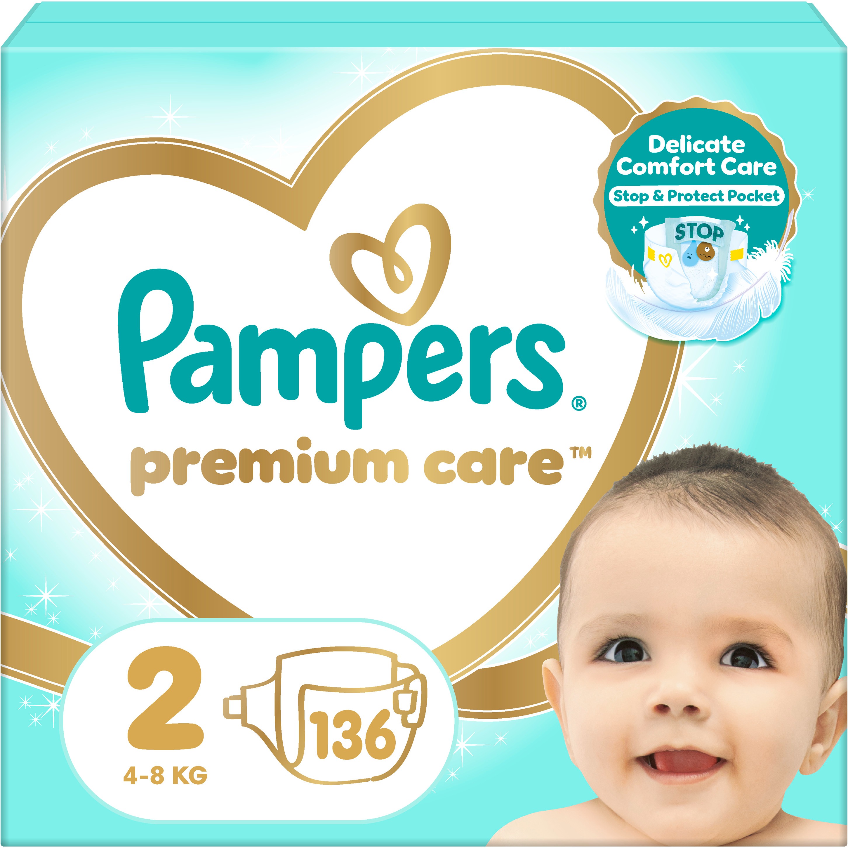 PAMPERS Premium Care veľkosť 2 (136 ks)