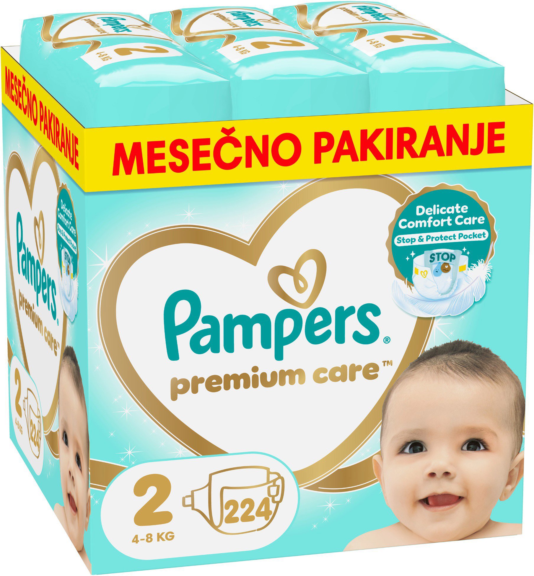 PAMPERS Premium Care veľkosť 2 (224 ks)