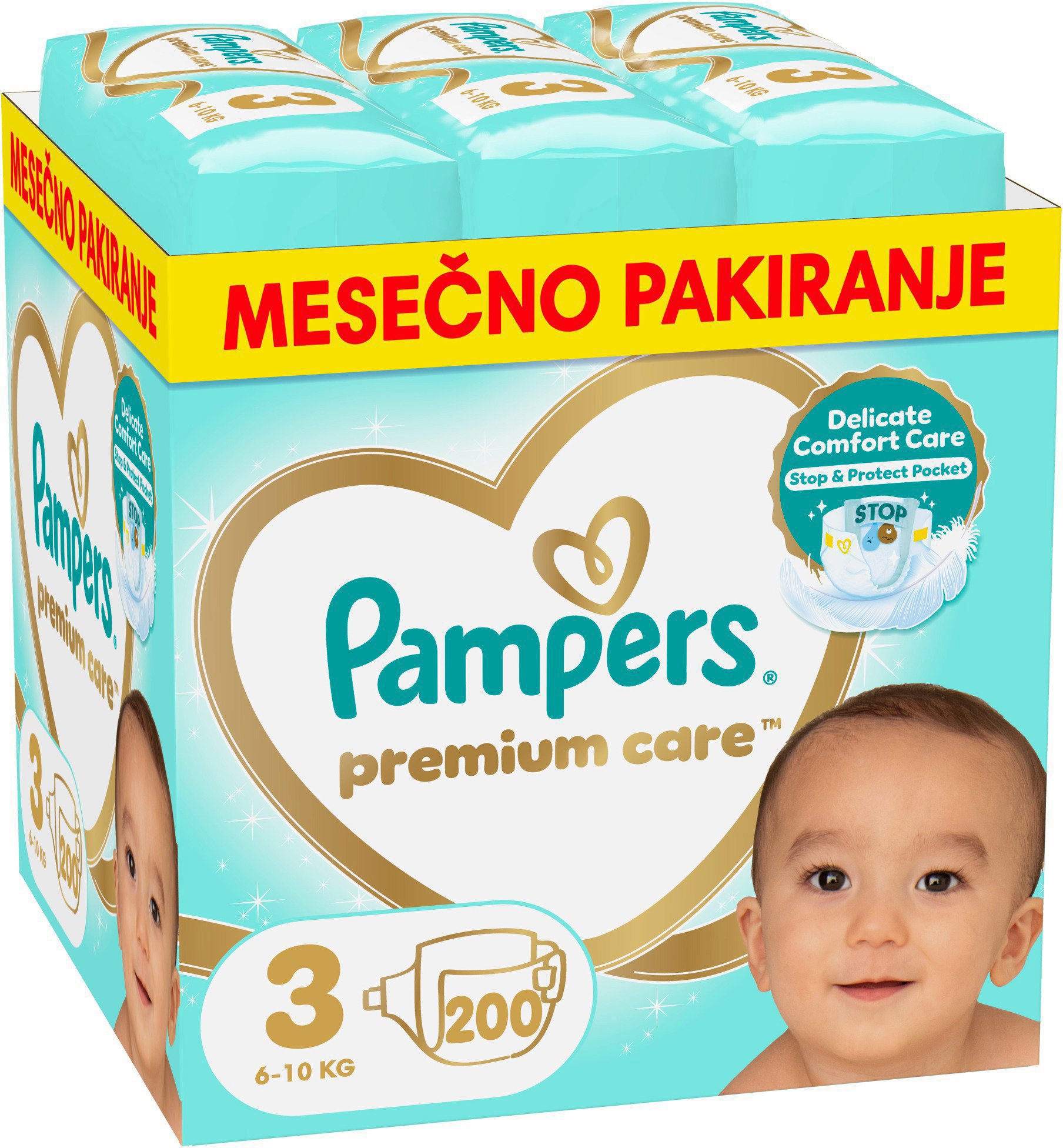 PAMPERS Premium Care veľkosť 3 (200 ks)