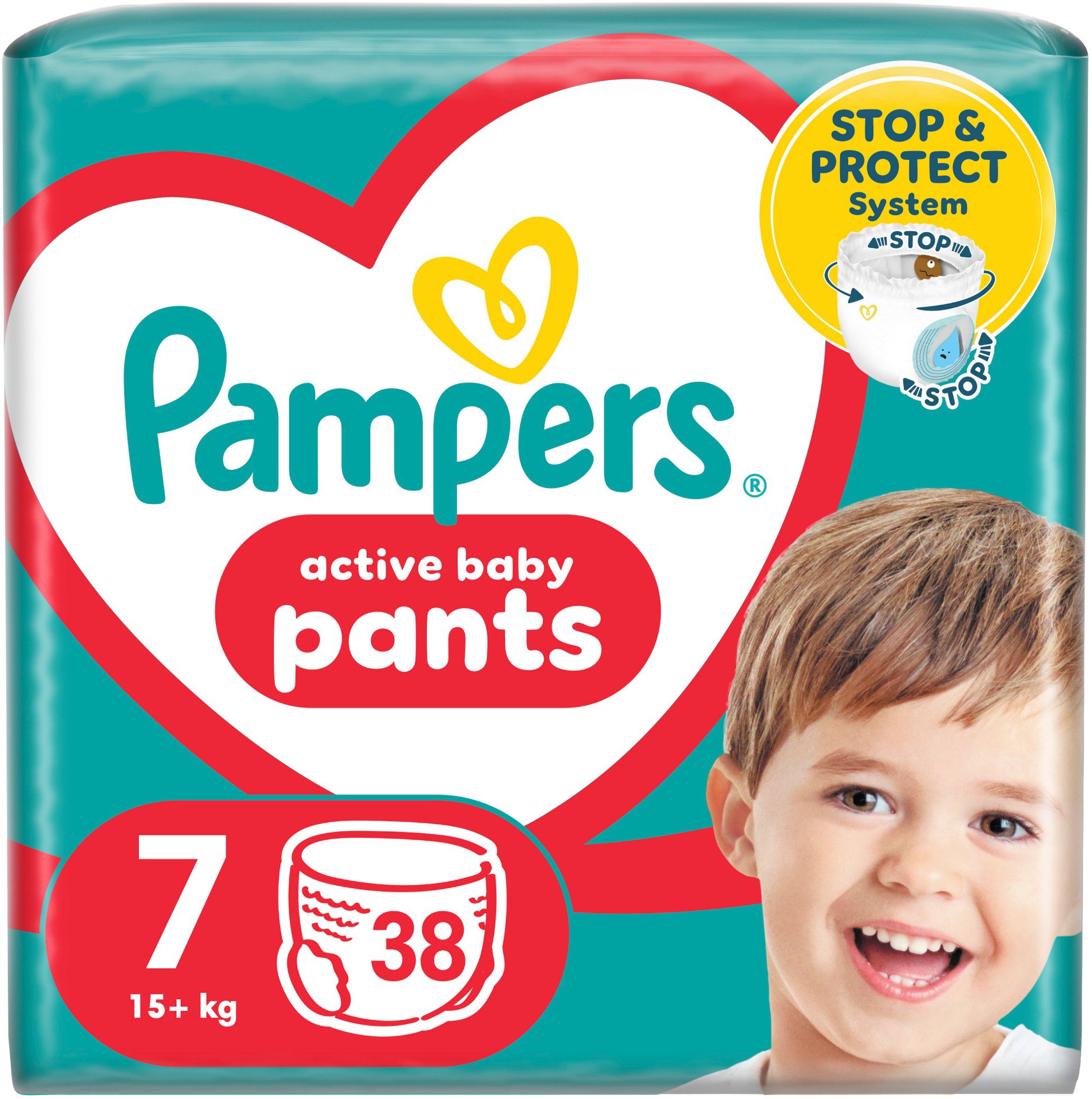 PAMPERS Active Baby Pants veľkosť 7 (38 ks)