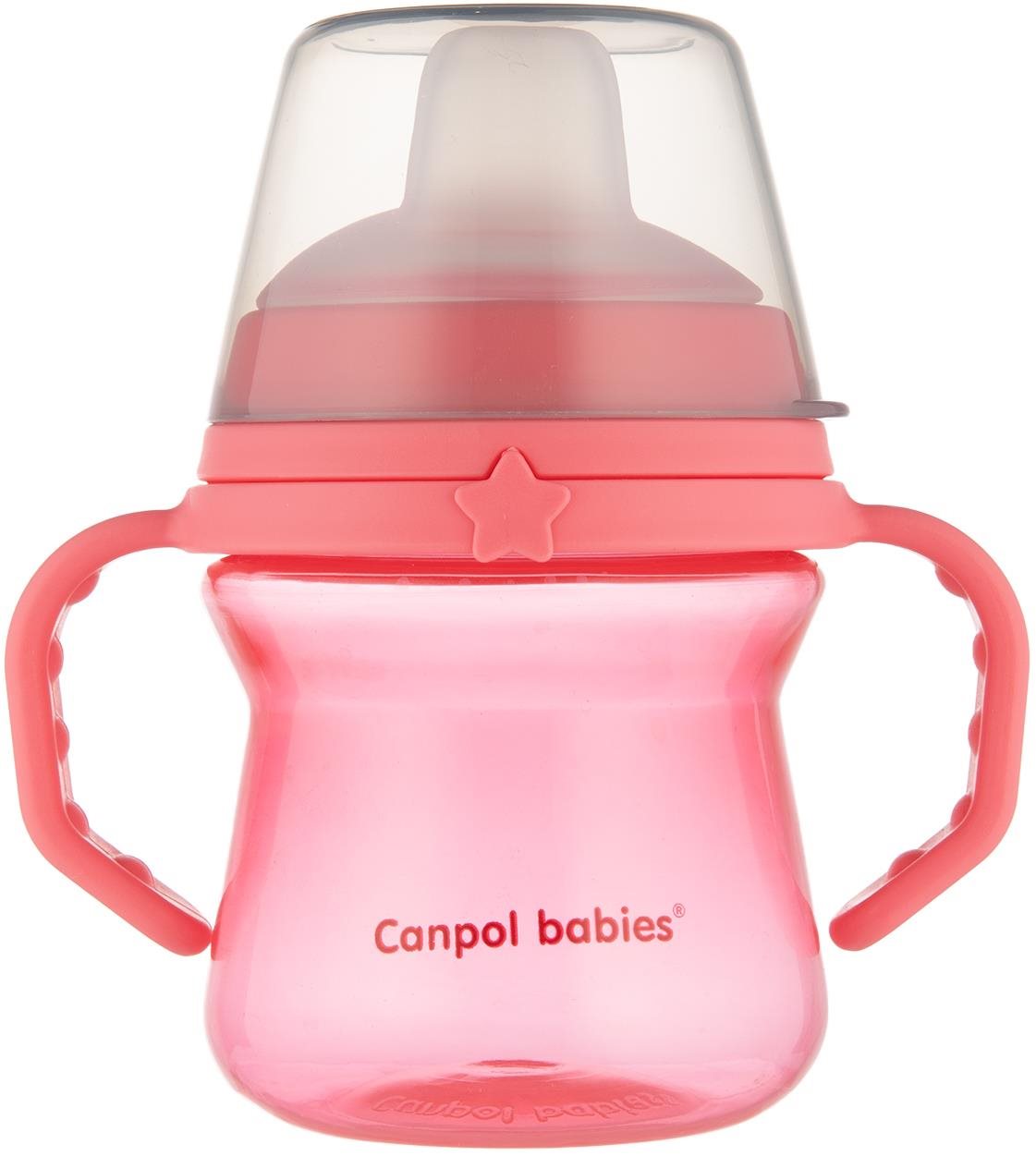 Canpol babies hrnček so silikónovým piťkom FirstCup 150 ml, ružový