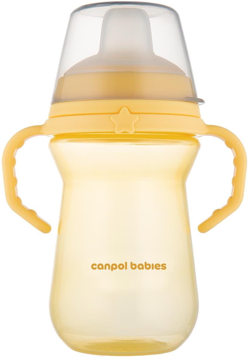 Canpol babies hrnček so silikónovým pítkom FirstCup 250 ml, žltý