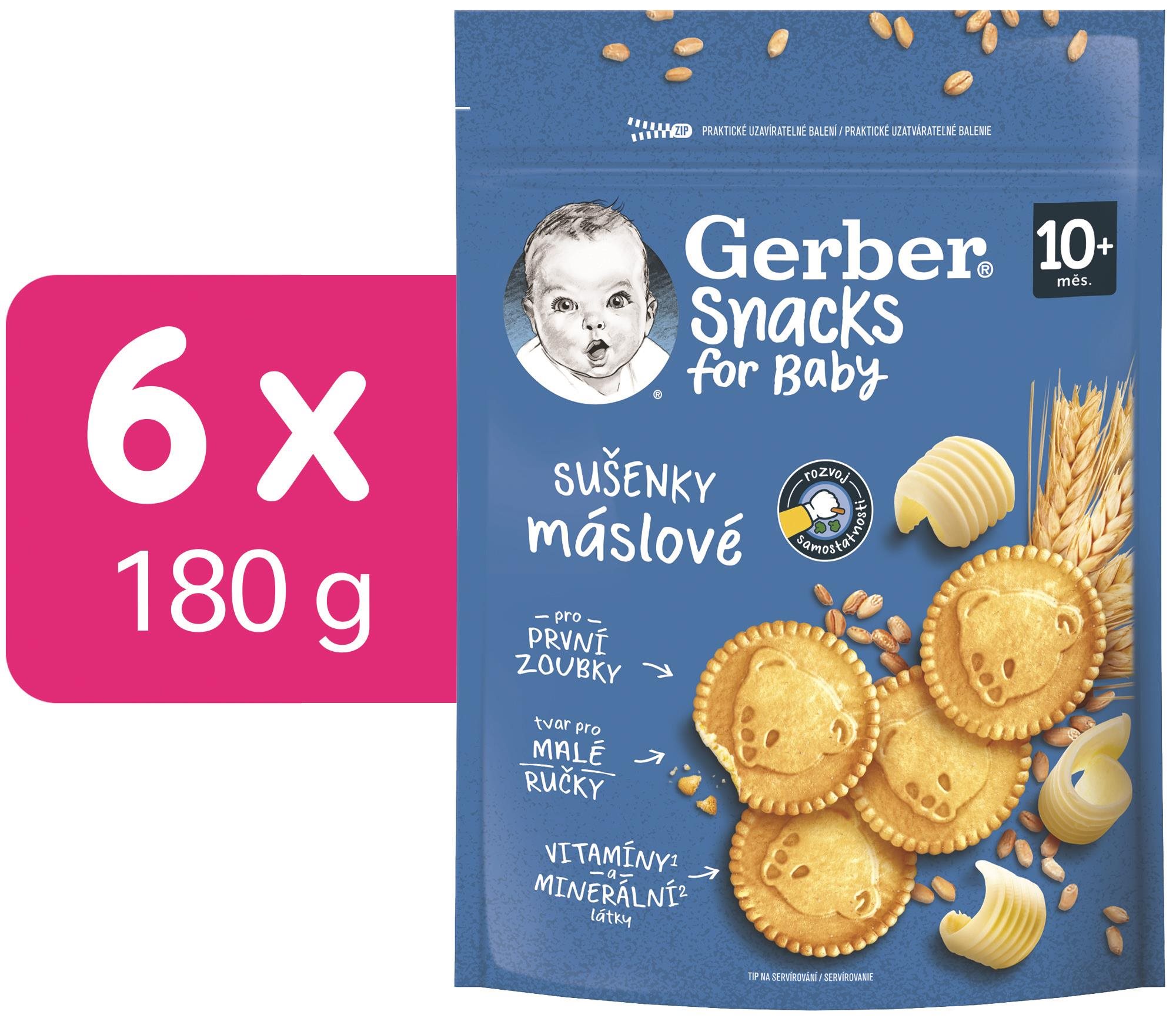GERBER Snacks maslové sušienky 6× 180 g